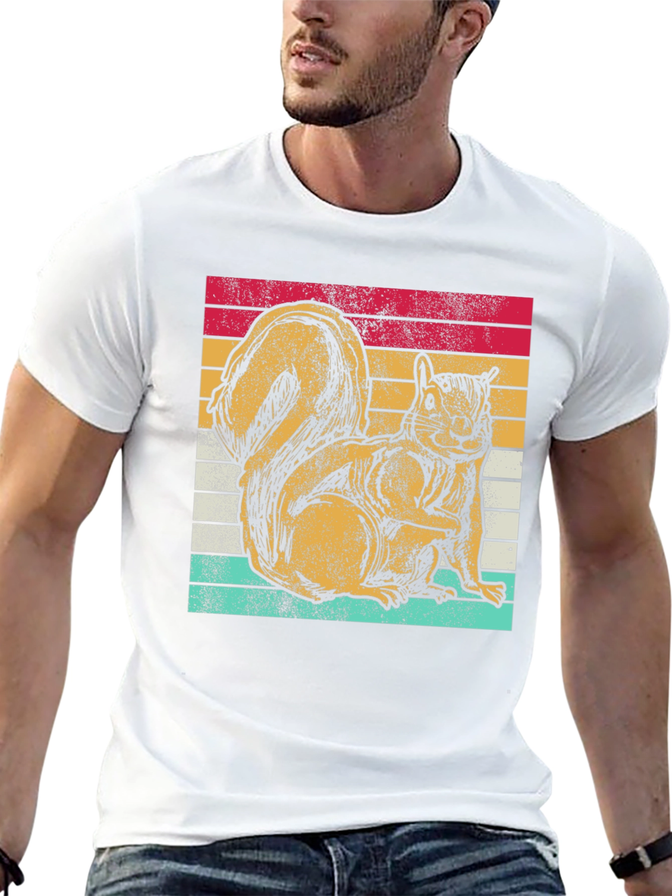 Retro Squirrel Graphic Tee - Classic Fit