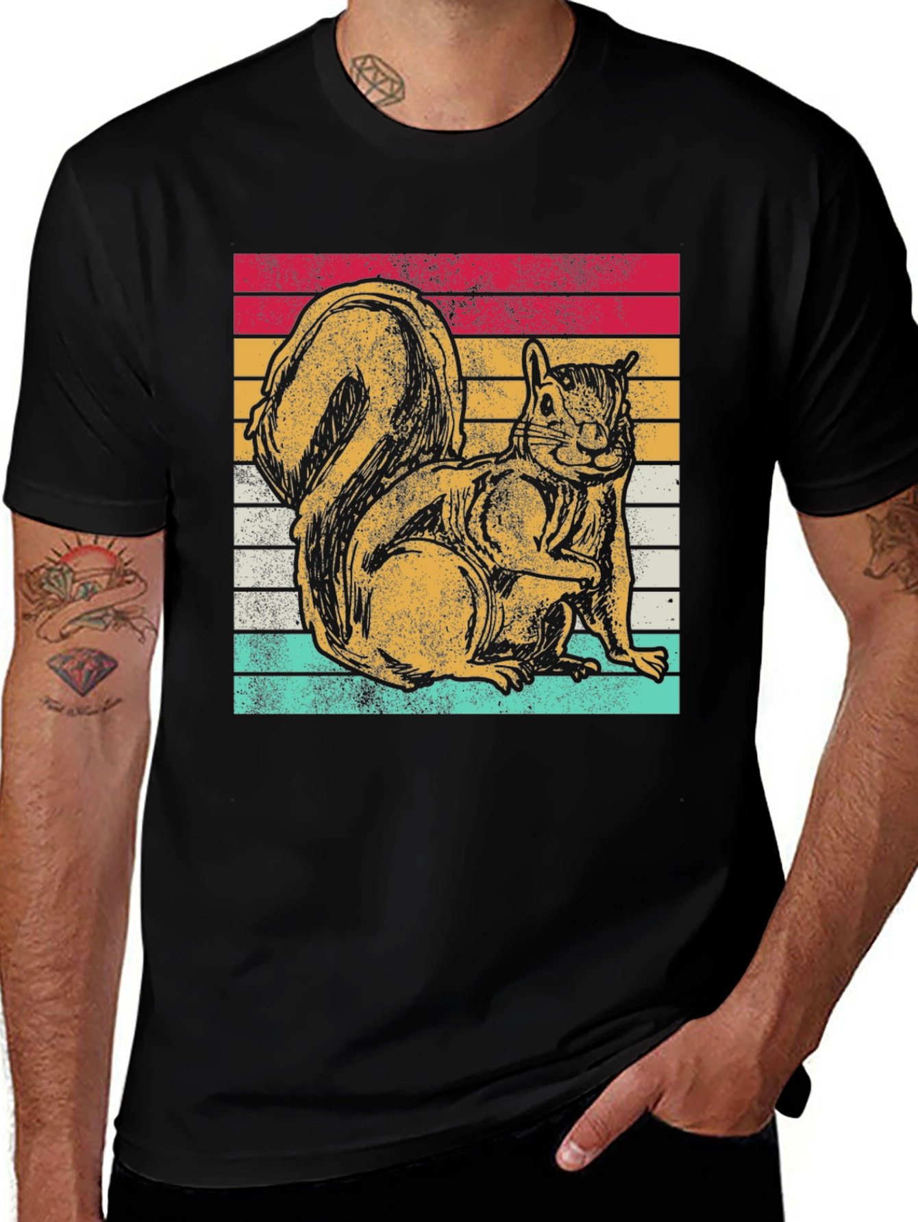 Retro Squirrel Graphic Tee - Classic Fit