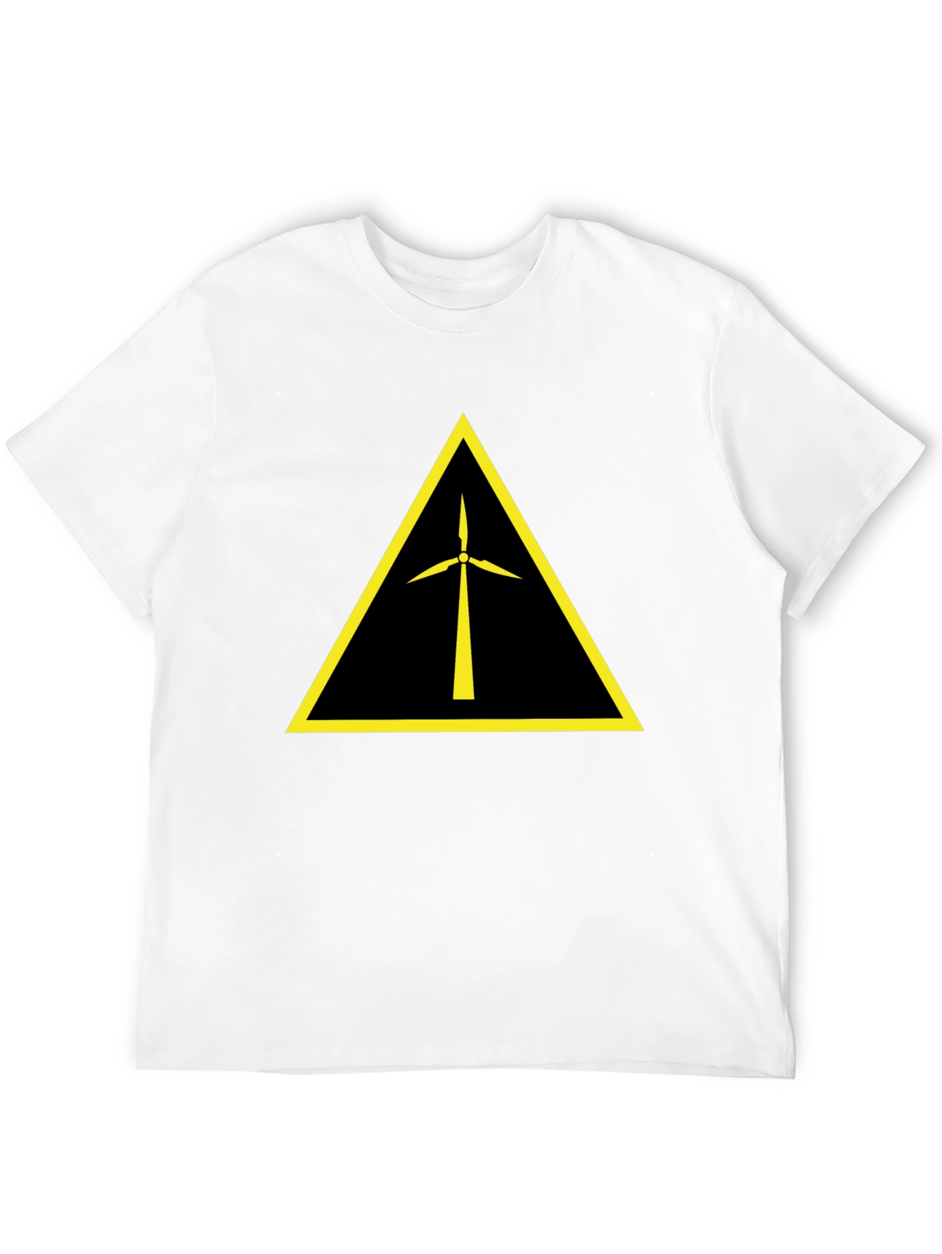 Wind Turbine Warning Symbol Black T-Shirt