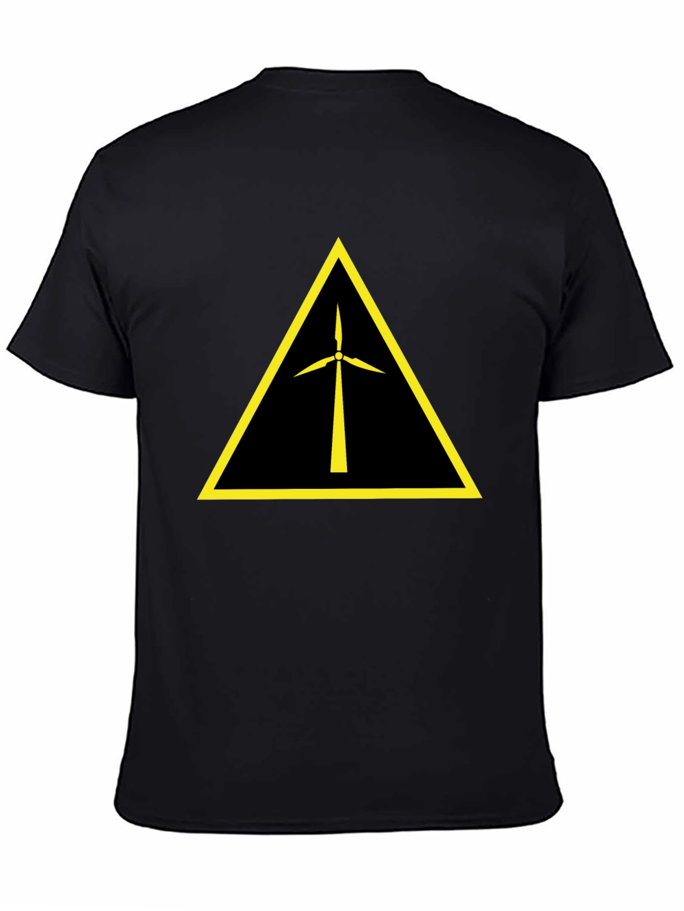 Wind Turbine Warning Symbol Black T-Shirt