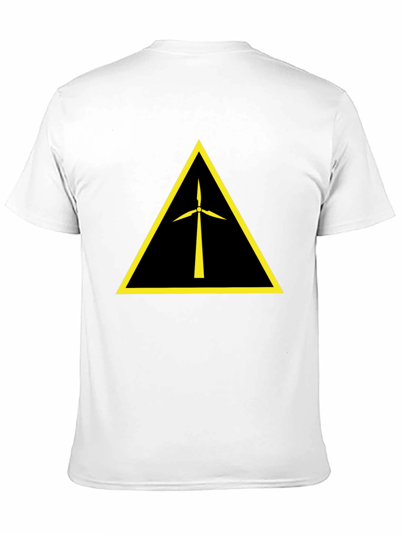 Wind Turbine Warning Symbol Black T-Shirt