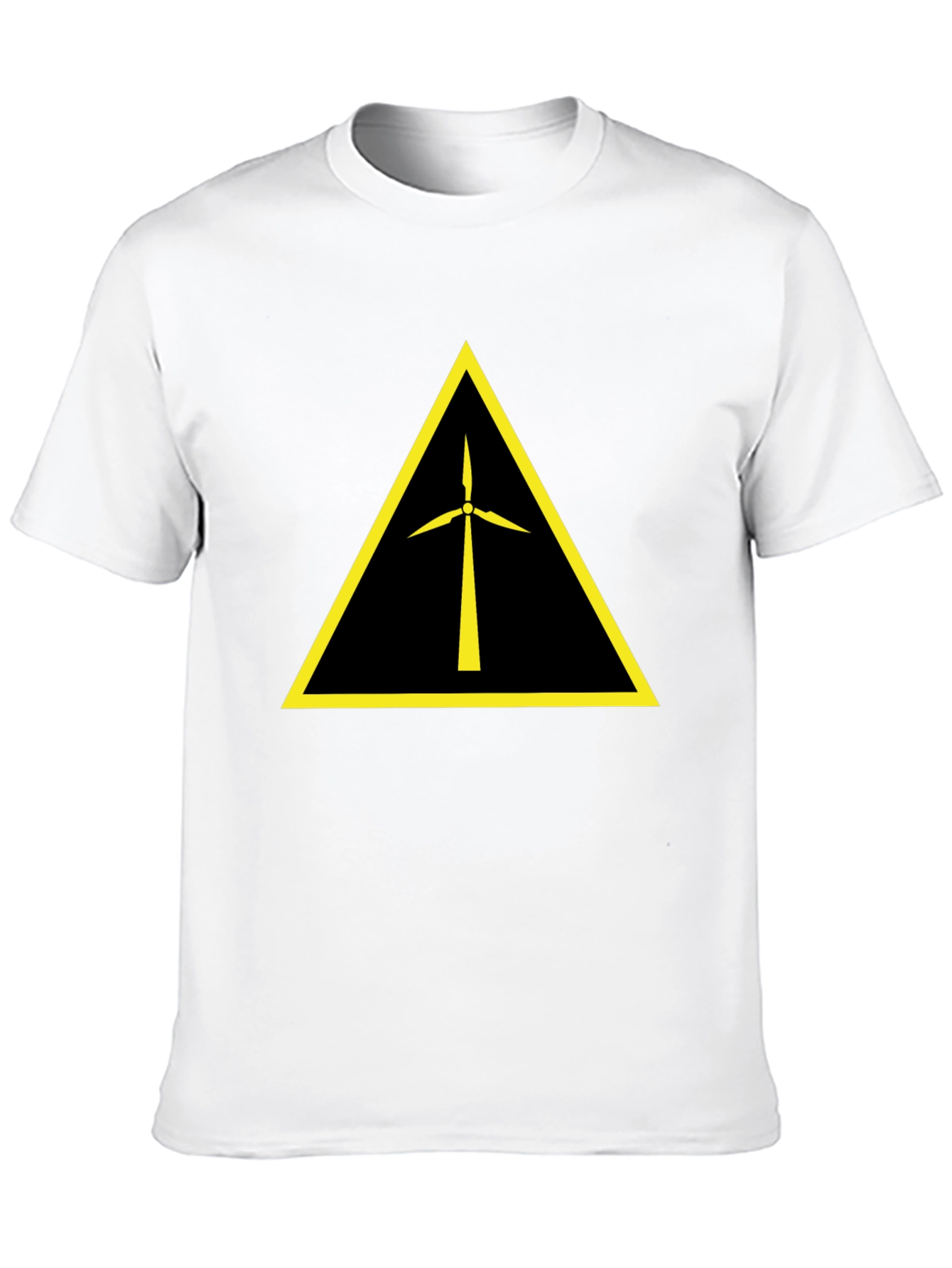 Wind Turbine Warning Symbol Black T-Shirt
