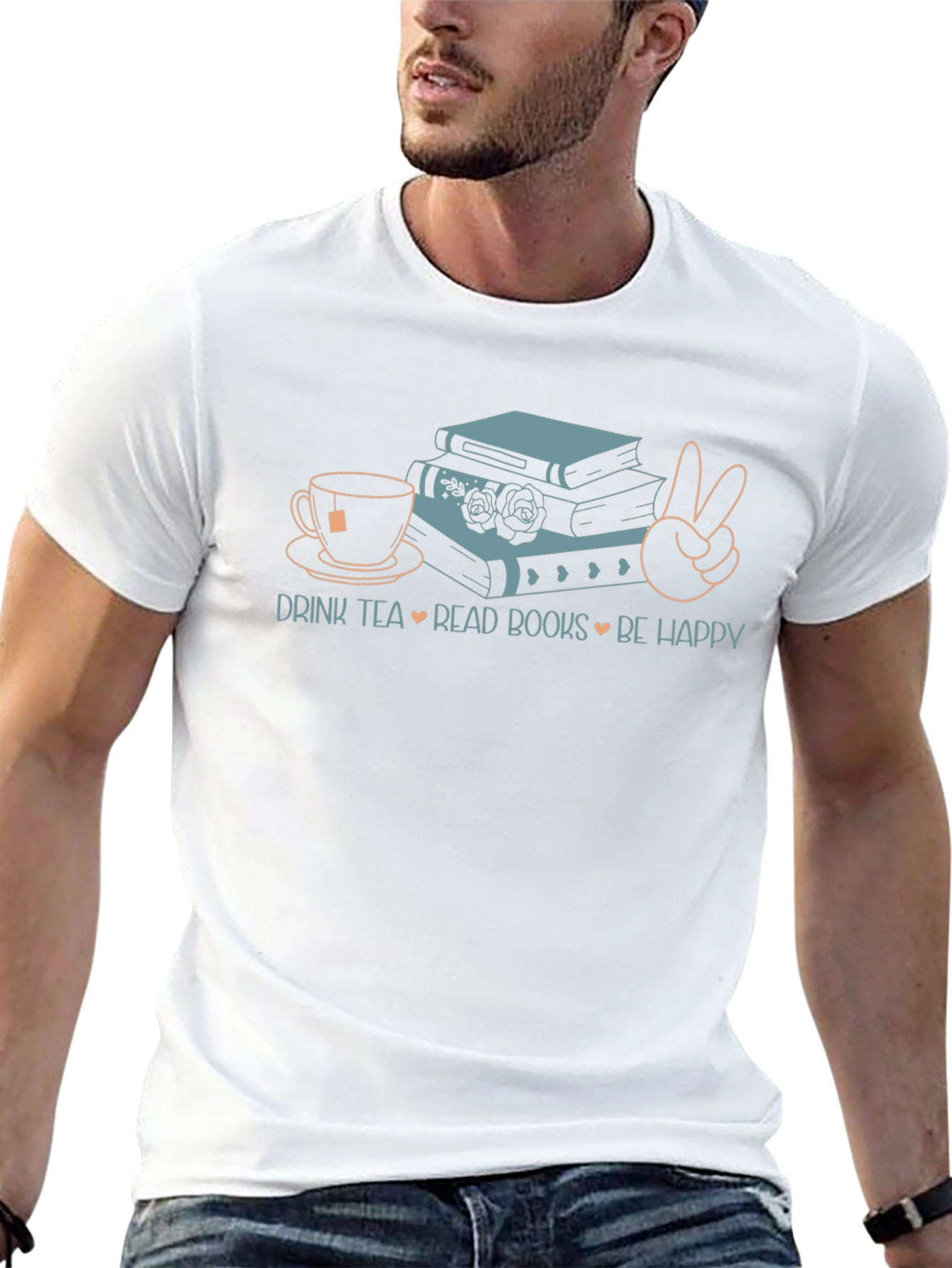 Drink Tea Read Books Be Happy T-Shirt