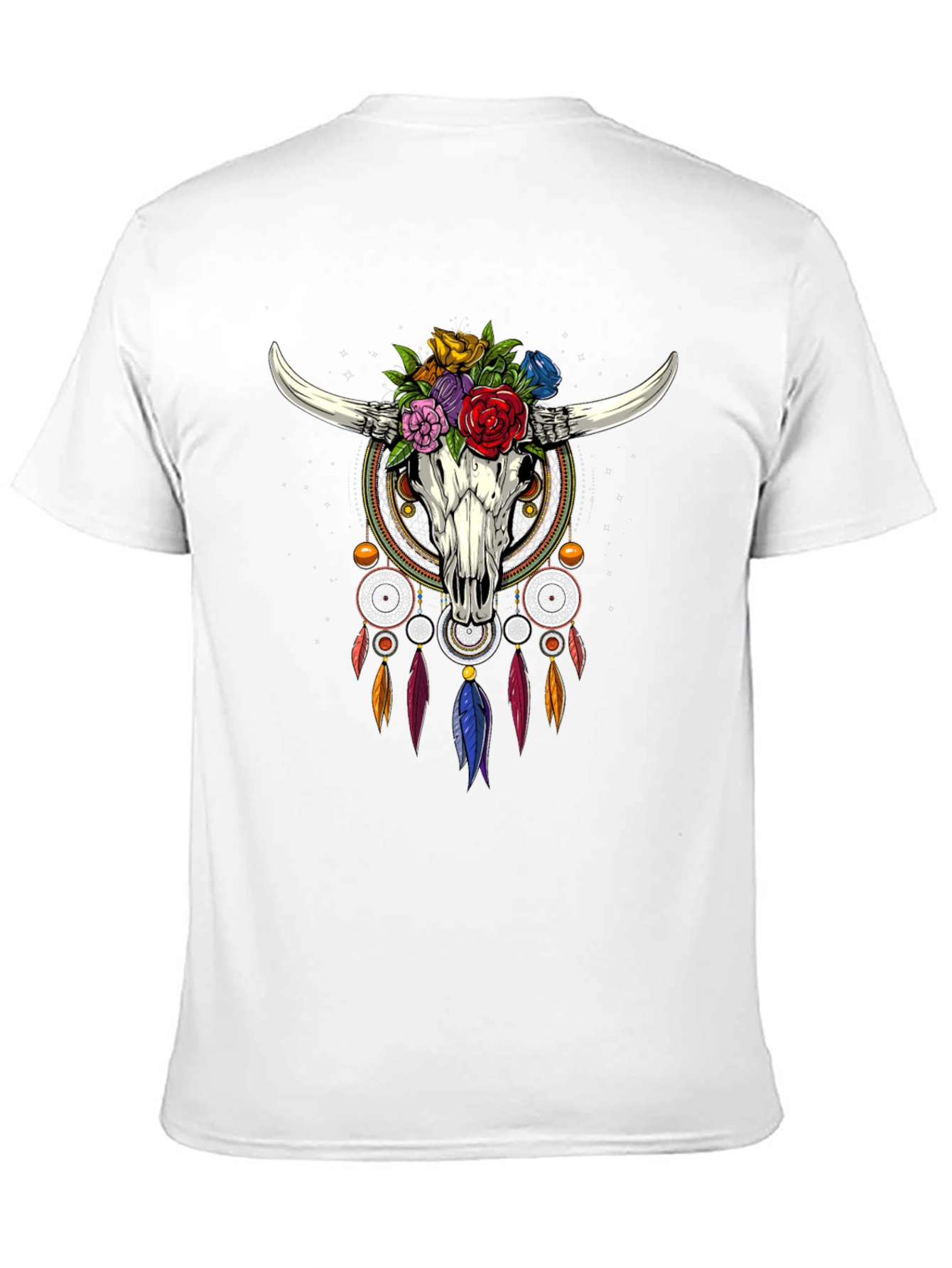 Boho Bull Skull Dreamcatcher Graphic Tee