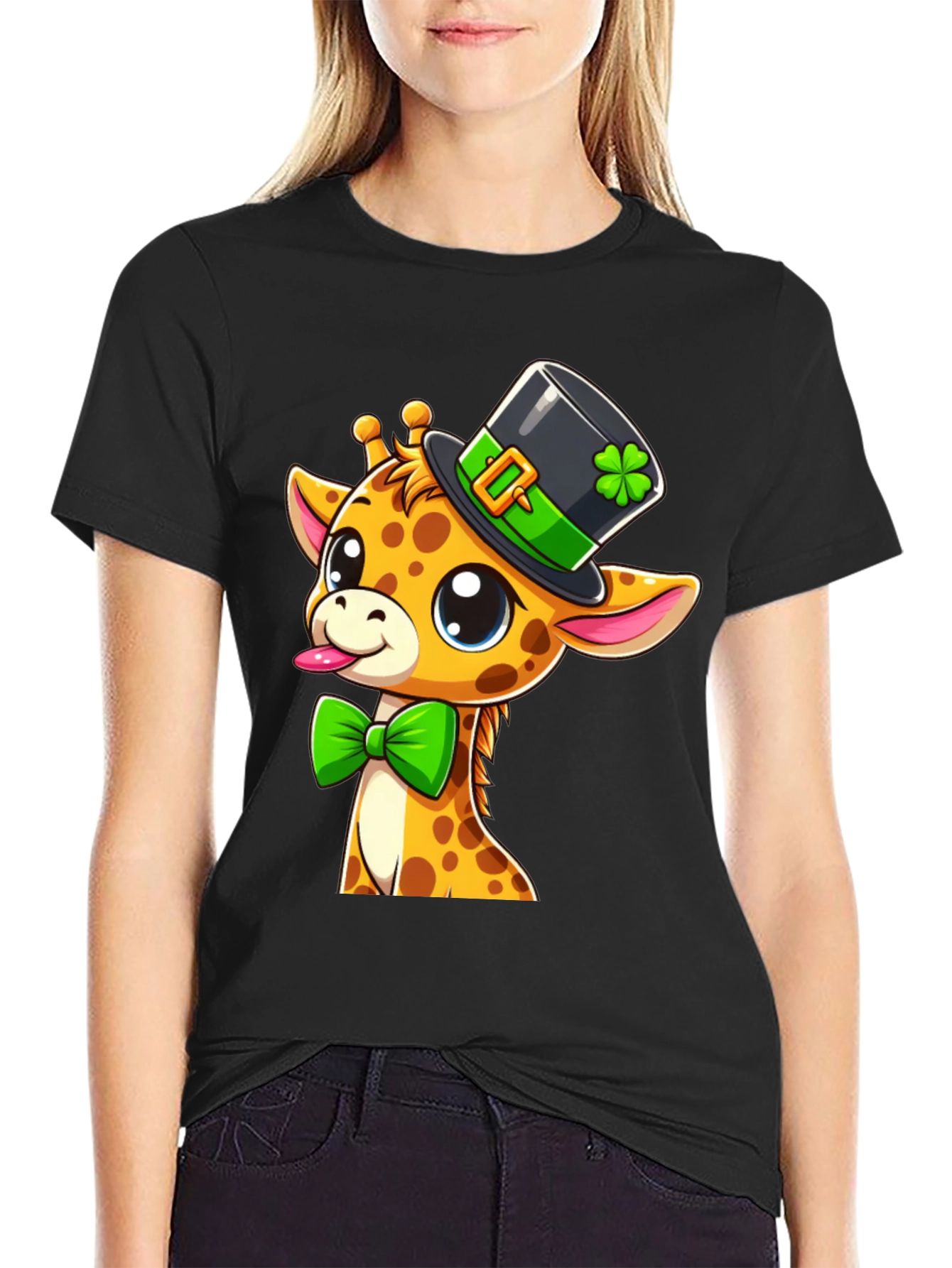 St. Patricks Day Giraffe Graphic Tee
