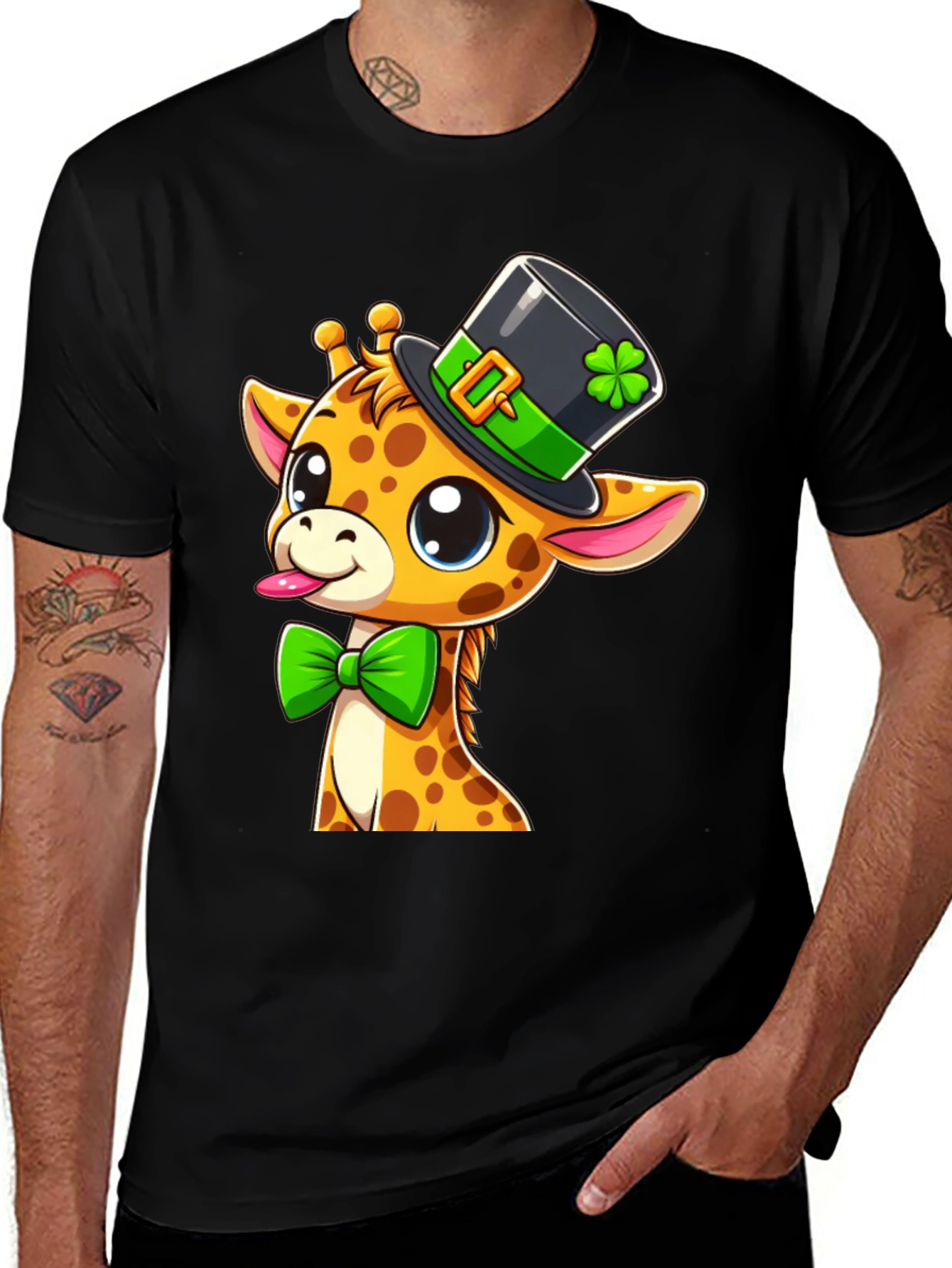 St. Patricks Day Giraffe Graphic Tee