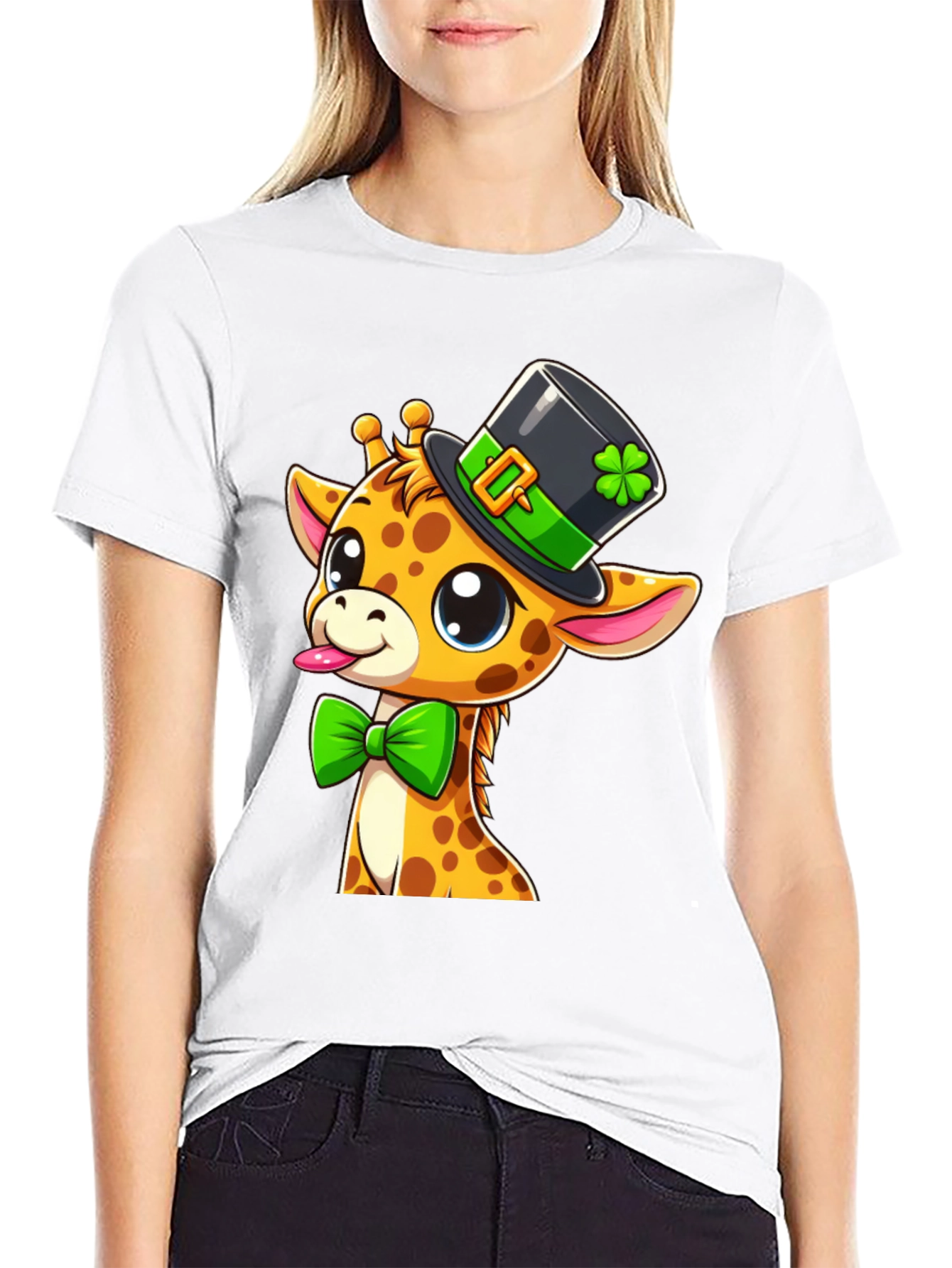 St. Patricks Day Giraffe Graphic Tee