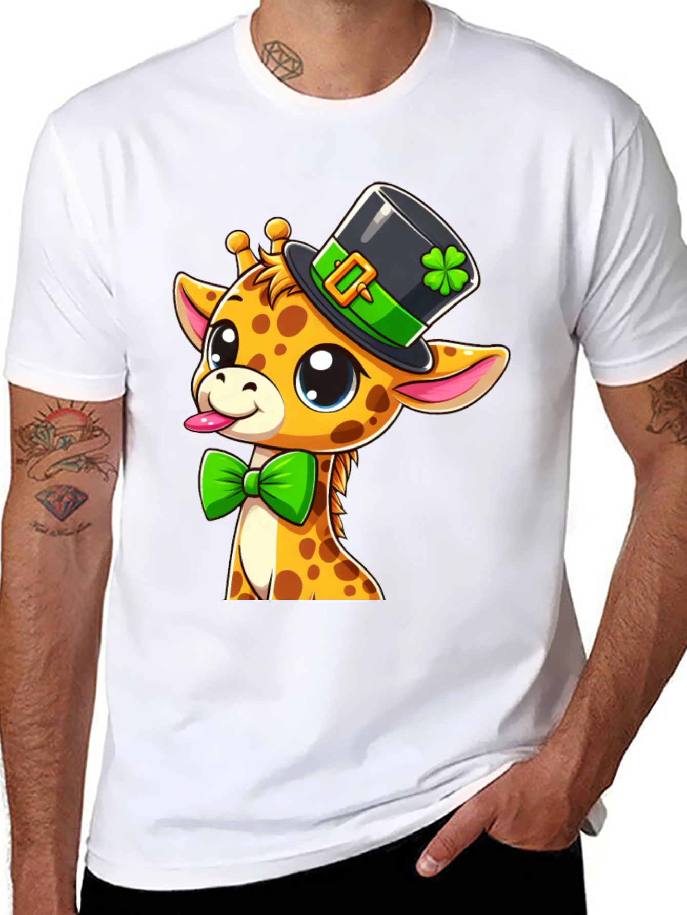 St. Patricks Day Giraffe Graphic Tee