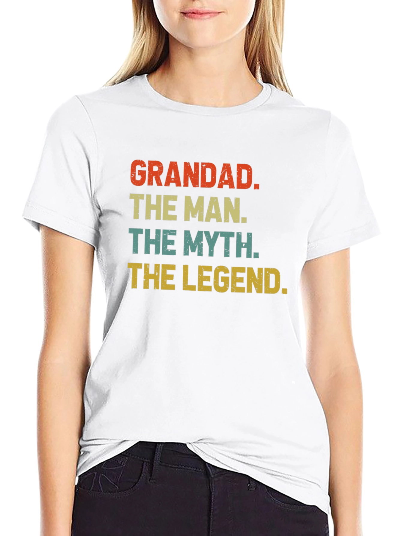 Grandad The Man The Myth The Legend Black T-Shirt