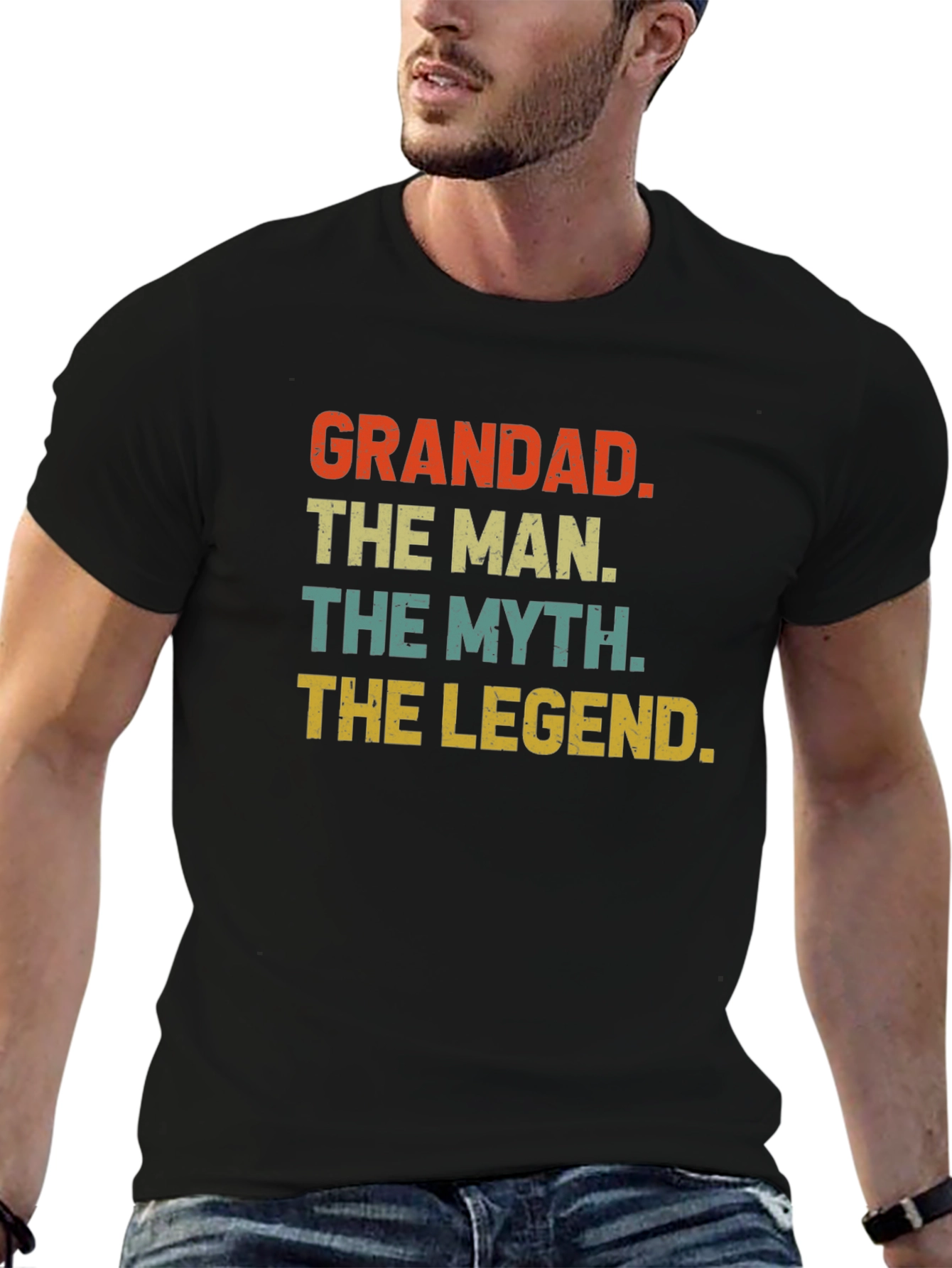Grandad The Man The Myth The Legend Black T-Shirt