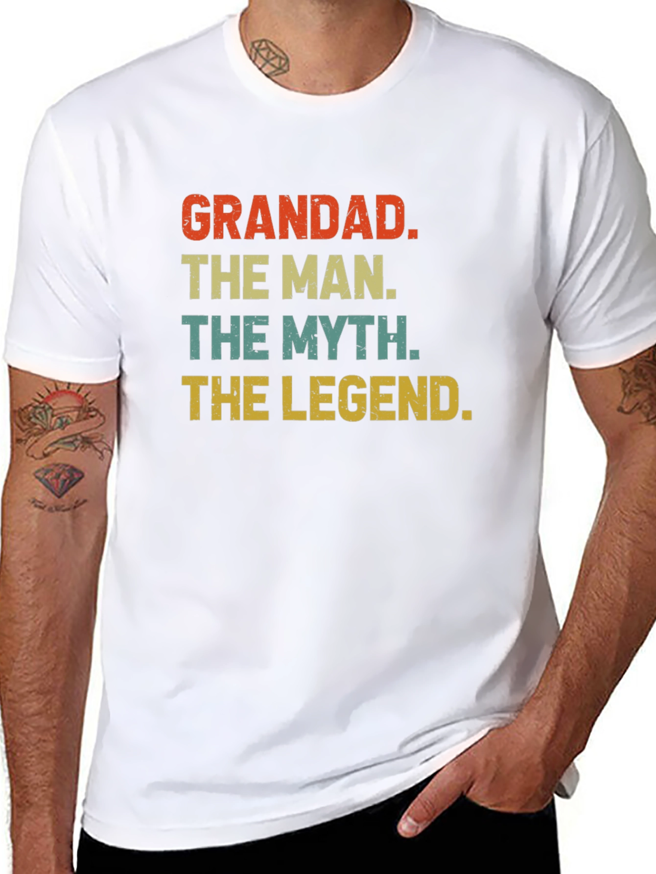 Grandad The Man The Myth The Legend Black T-Shirt