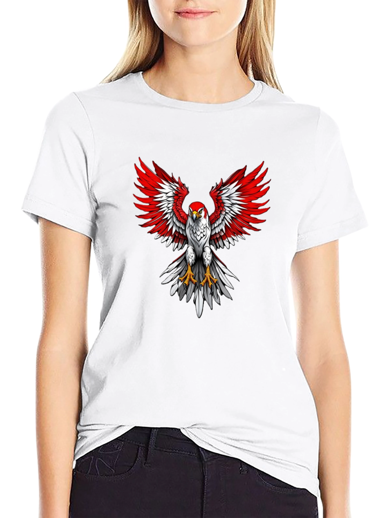 Eagle Graphic Print Crew Neck T-Shirt