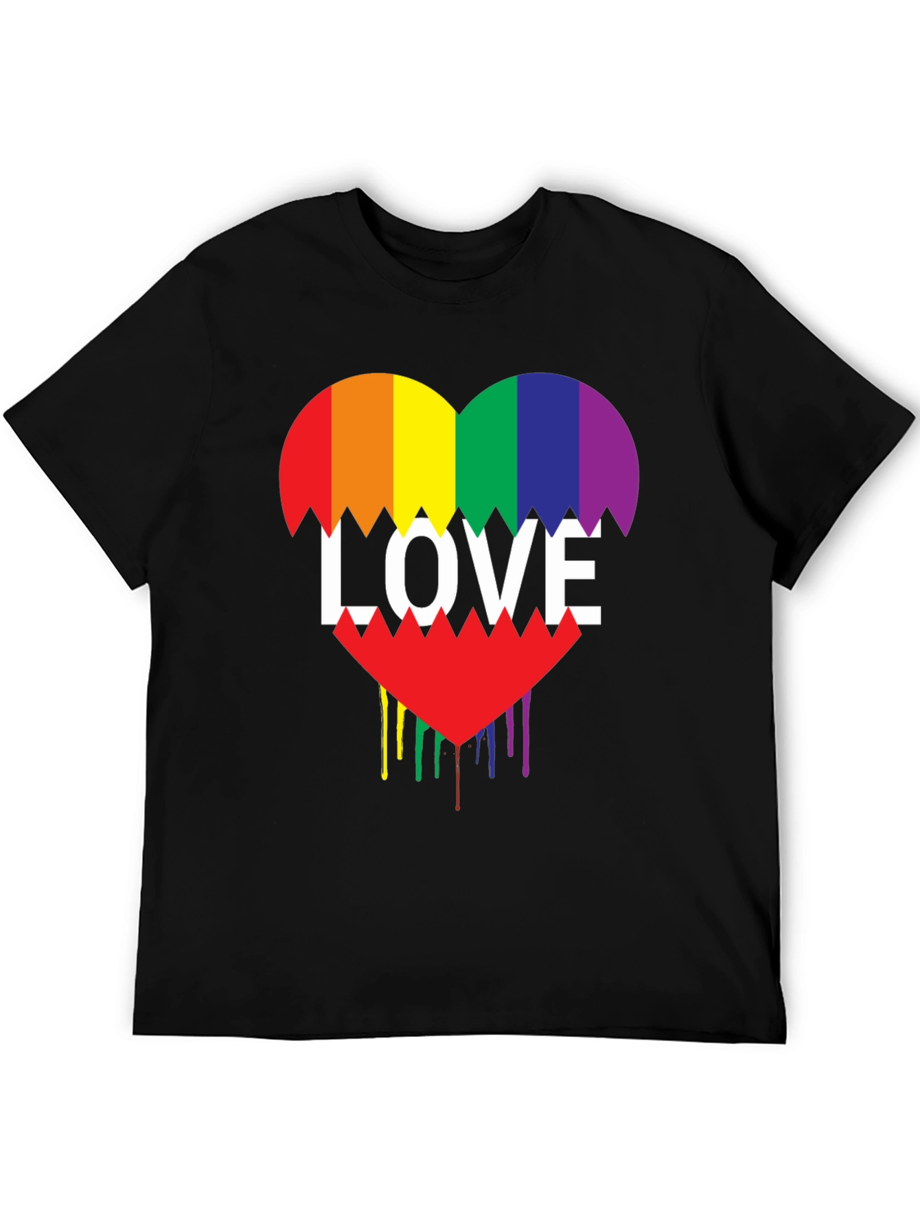 Rainbow Love Heart Graphic Tee - Pride Shirt