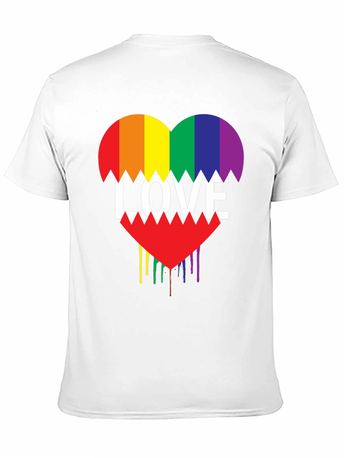 Rainbow Love Heart Graphic Tee - Pride Shirt