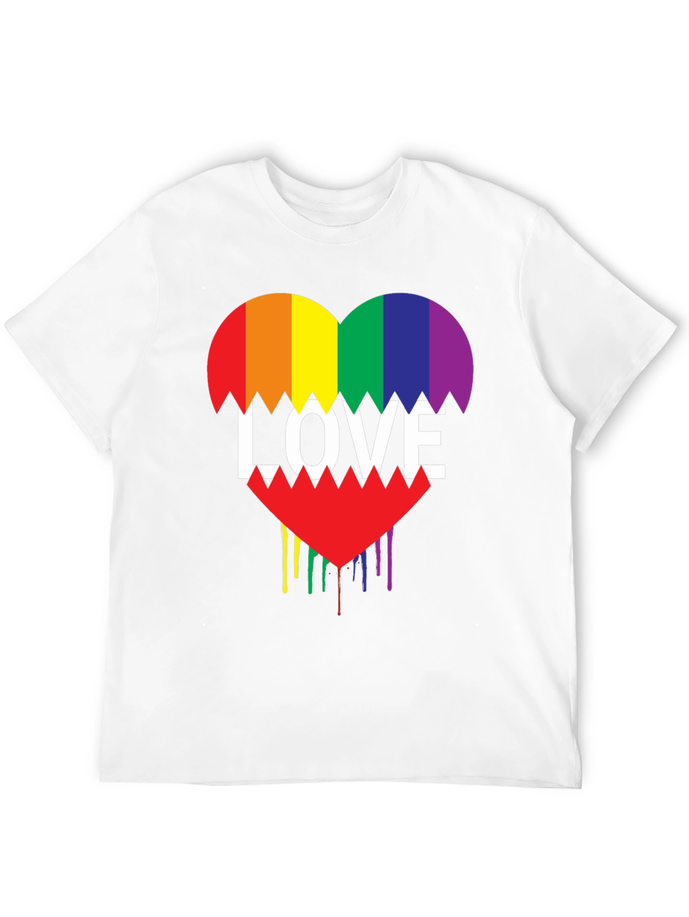 Rainbow Love Heart Graphic Tee - Pride Shirt