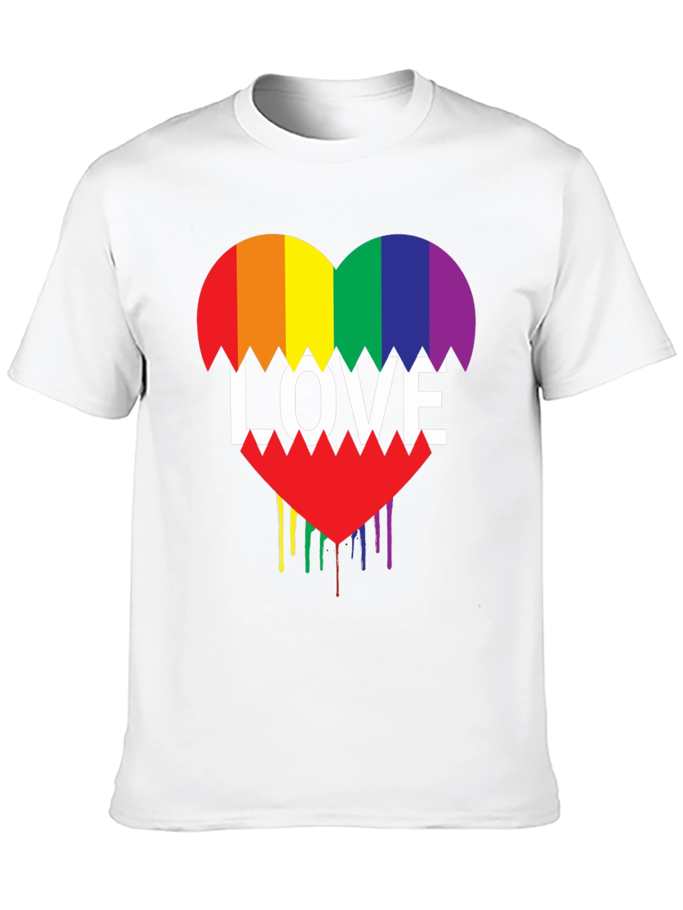 Rainbow Love Heart Graphic Tee - Pride Shirt