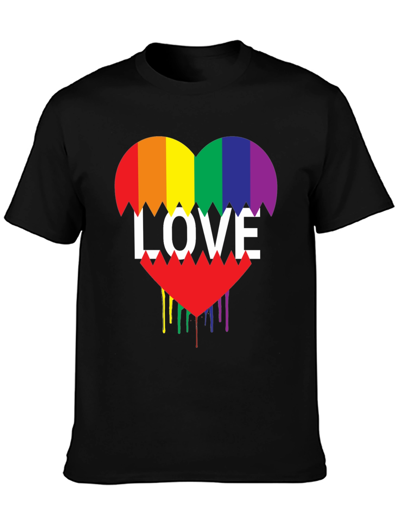 Rainbow Love Heart Graphic Tee - Pride Shirt