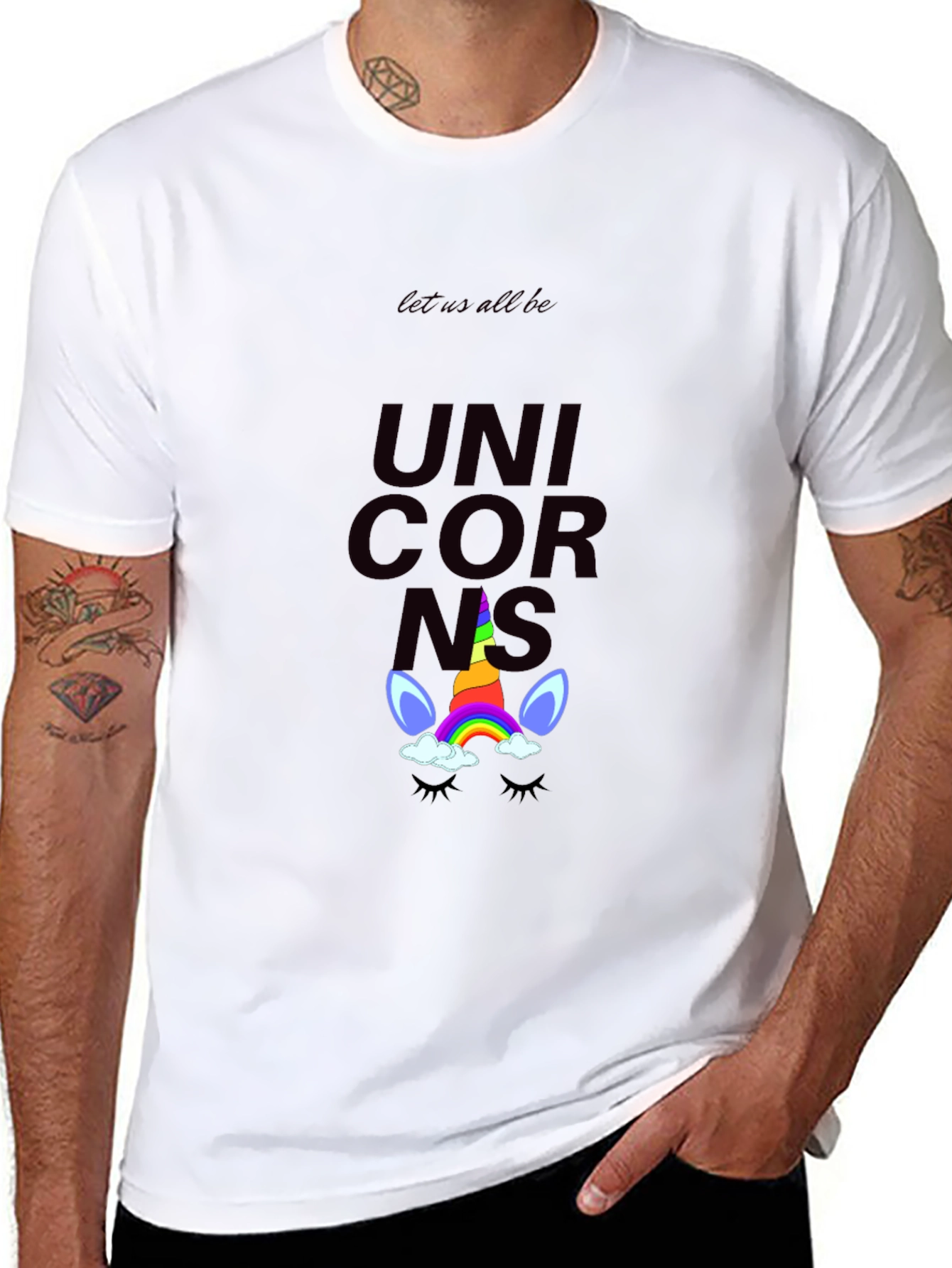 Unicorns Graphic Tee - Black