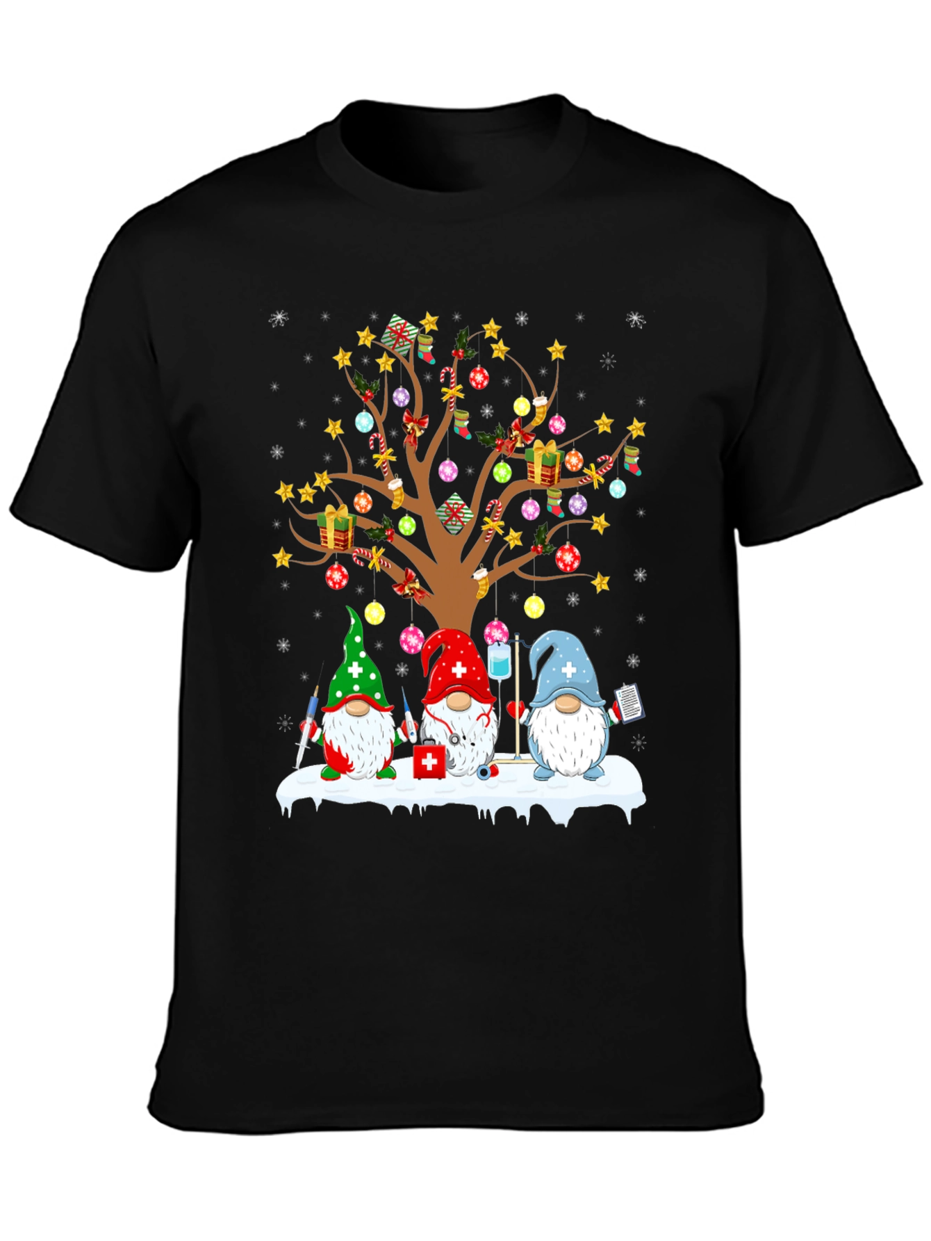 Nurse Gnomes Christmas Tree T-Shirt