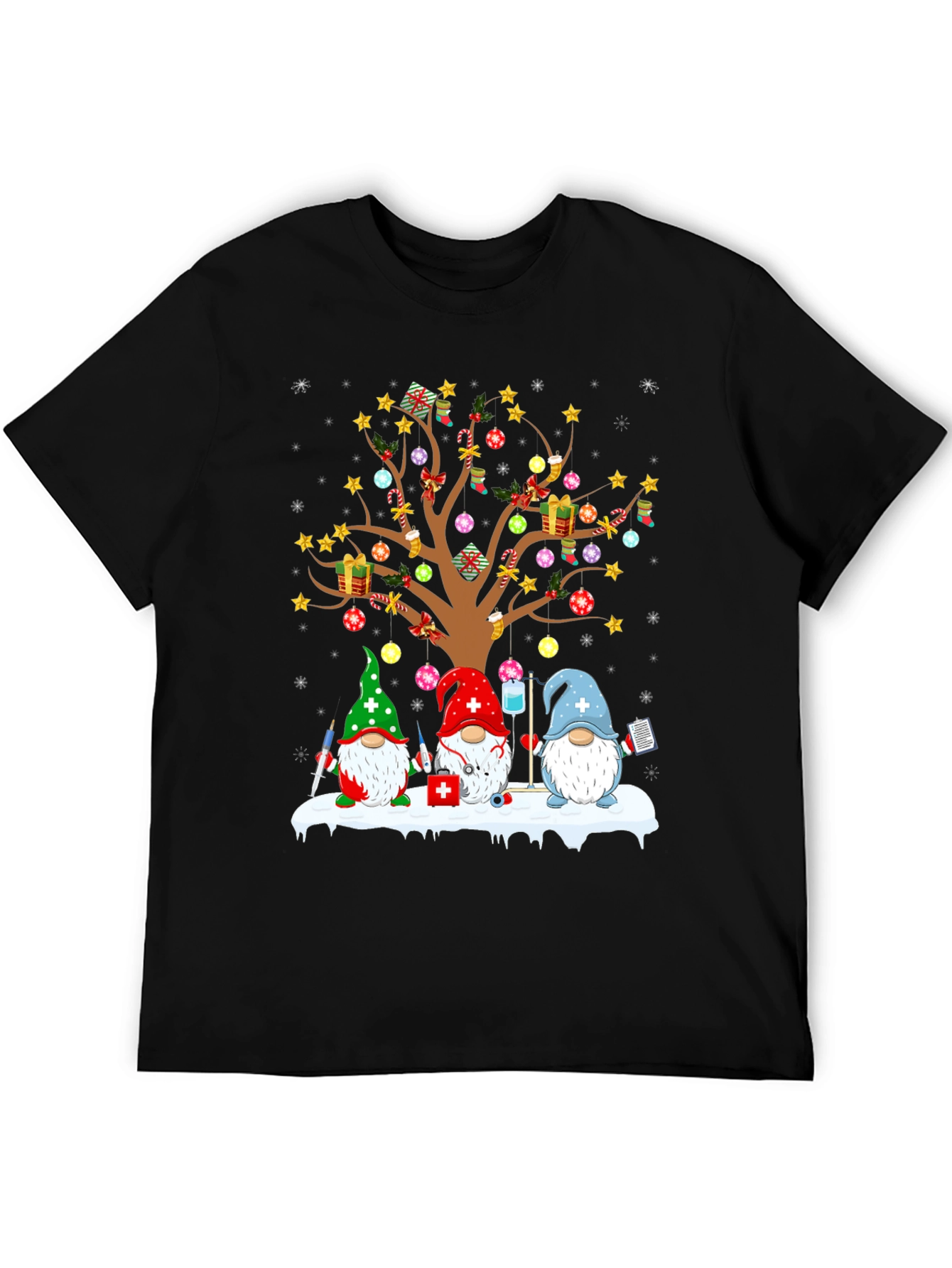 Nurse Gnomes Christmas Tree T-Shirt