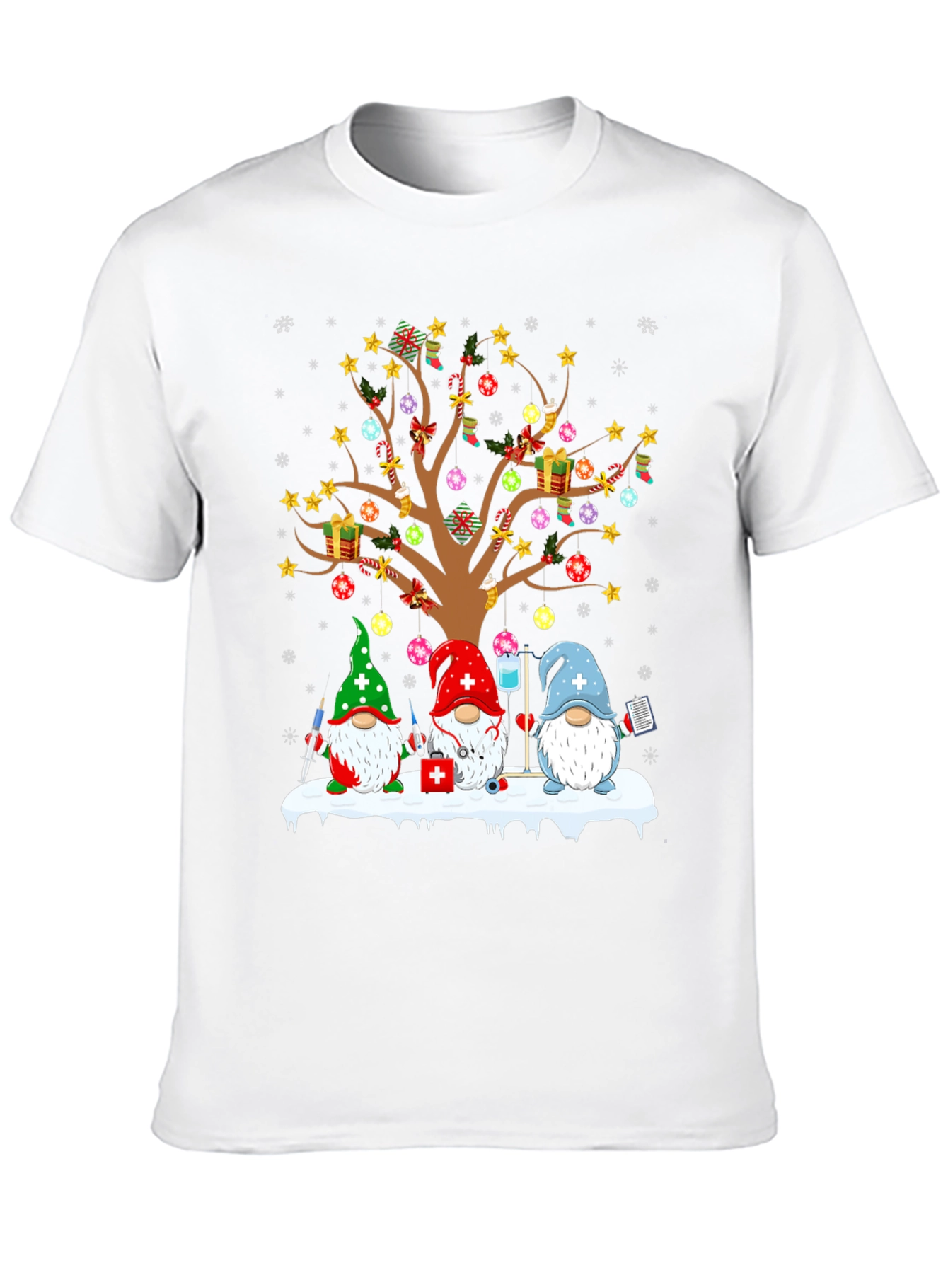 Nurse Gnomes Christmas Tree T-Shirt