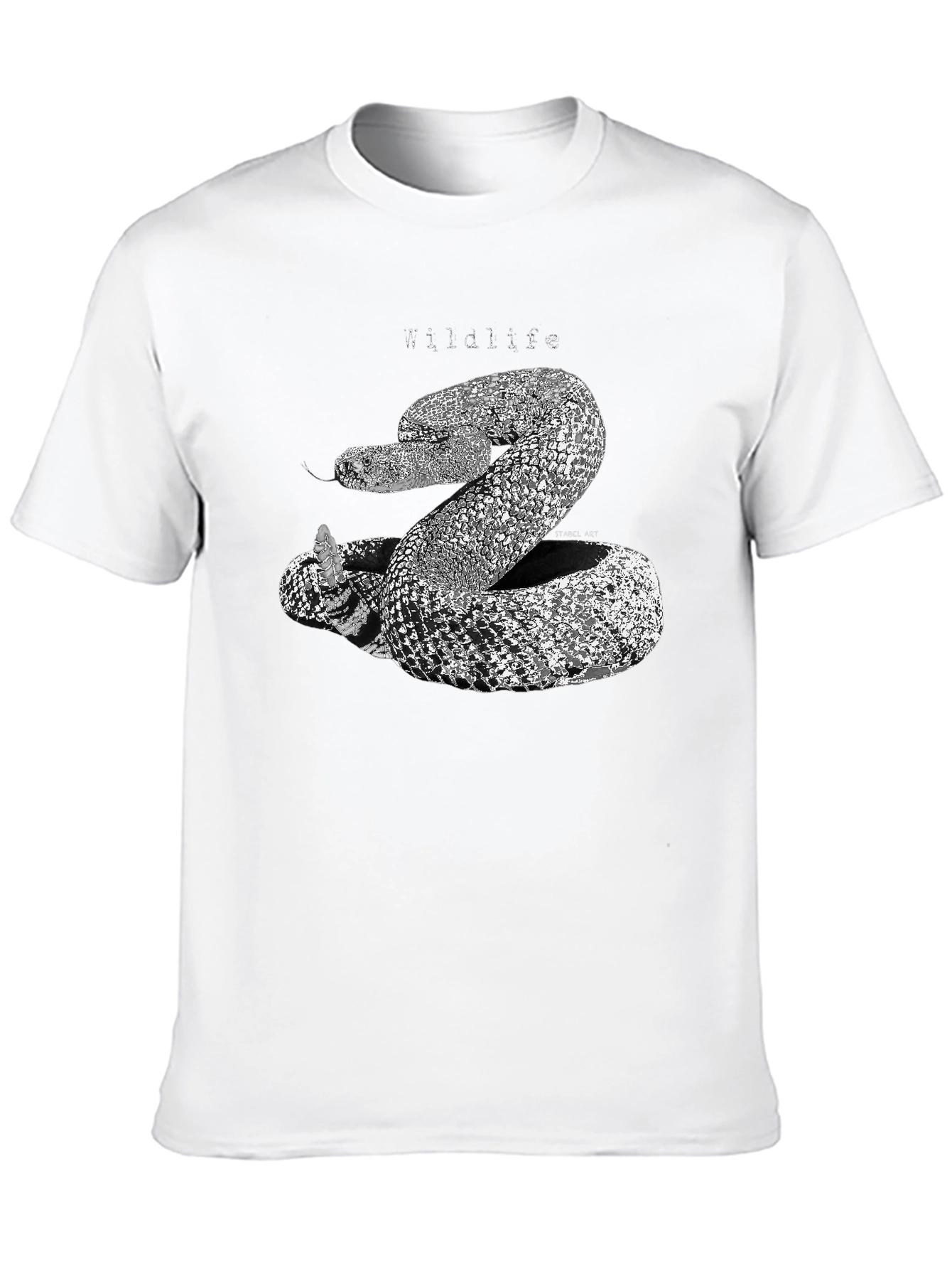 Wildlife Snake Graphic Print Black T-Shirt