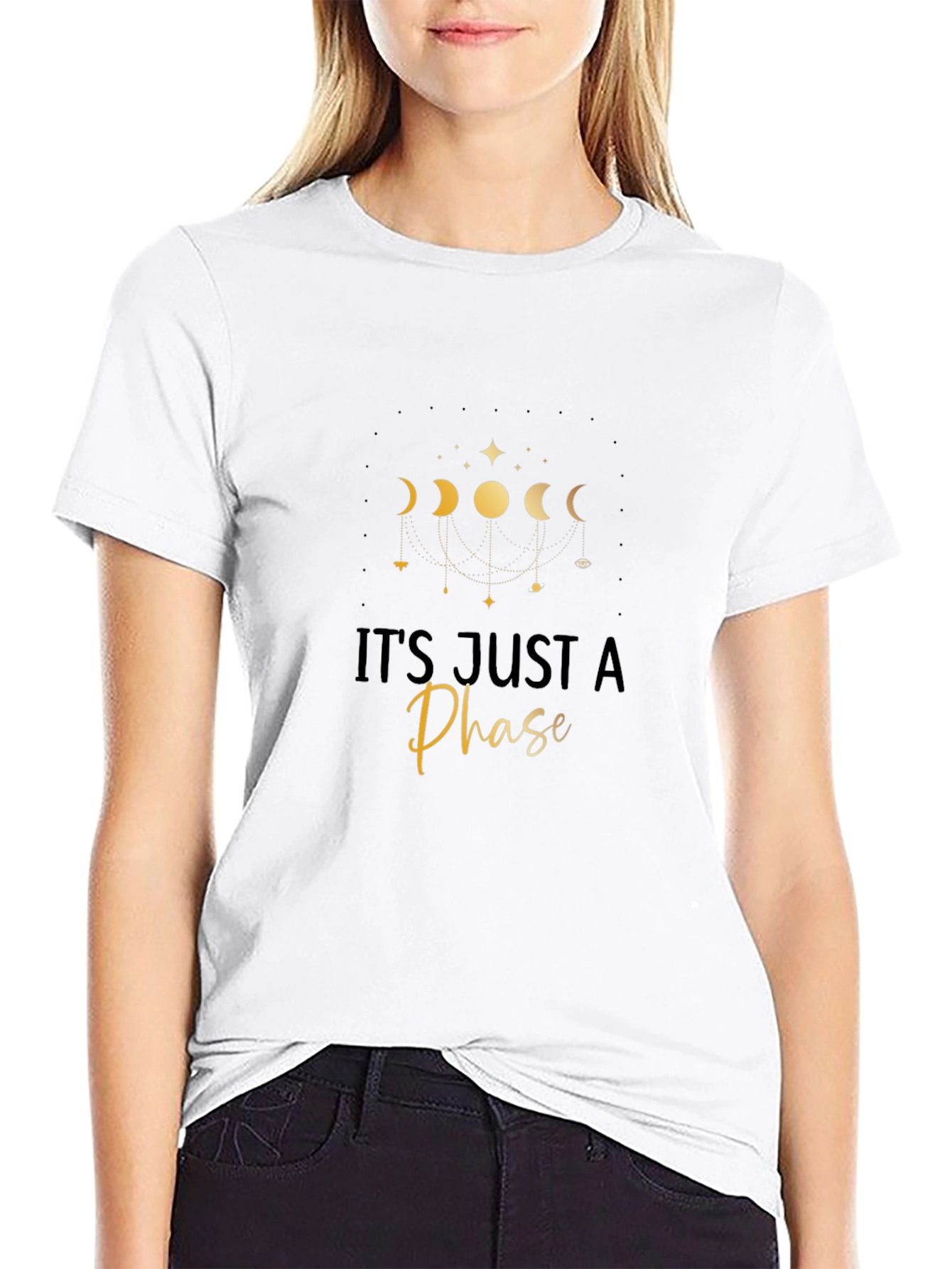 Its Just A Phase Black Graphic Tee