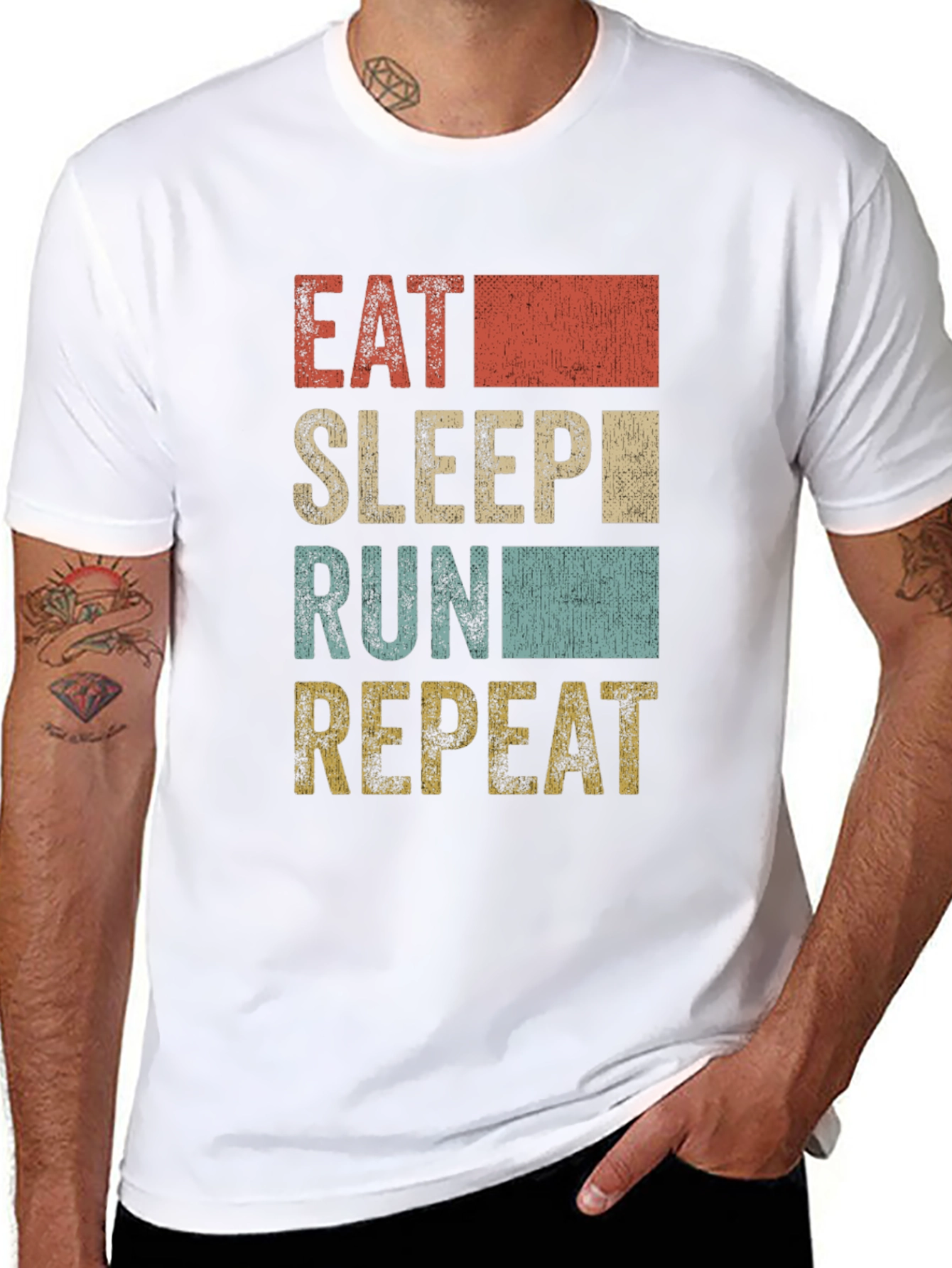 Eat Sleep Run Repeat Graphic T-Shirt