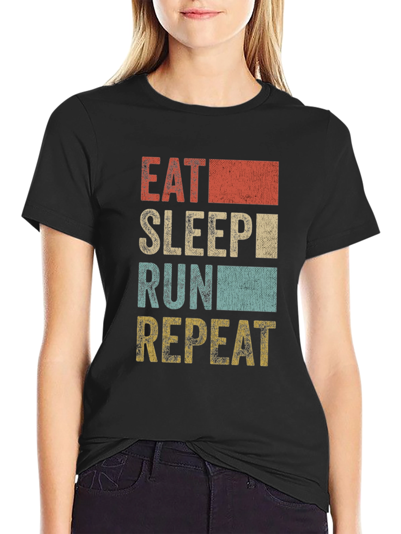 Eat Sleep Run Repeat Graphic T-Shirt