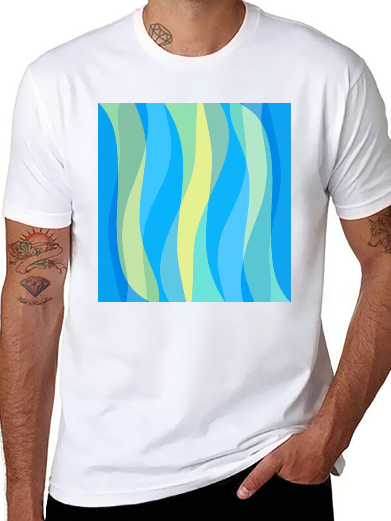 Abstract Wave Pattern Tee - Modern Art Shirt