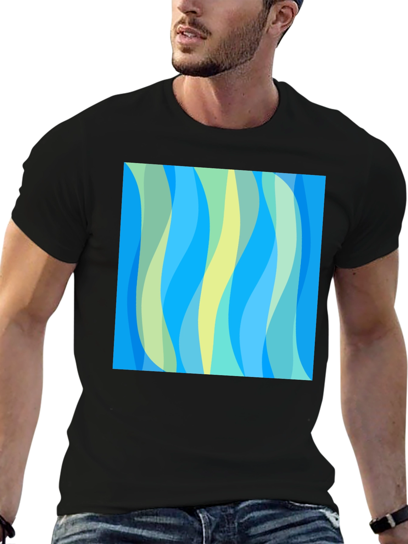 Abstract Wave Pattern Tee - Modern Art Shirt