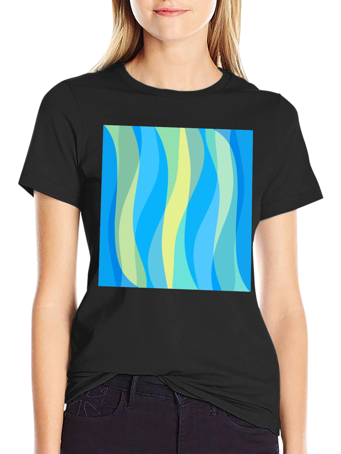 Abstract Wave Pattern Tee - Modern Art Shirt