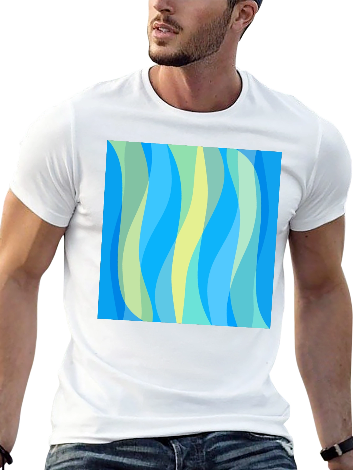 Abstract Wave Pattern Tee - Modern Art Shirt