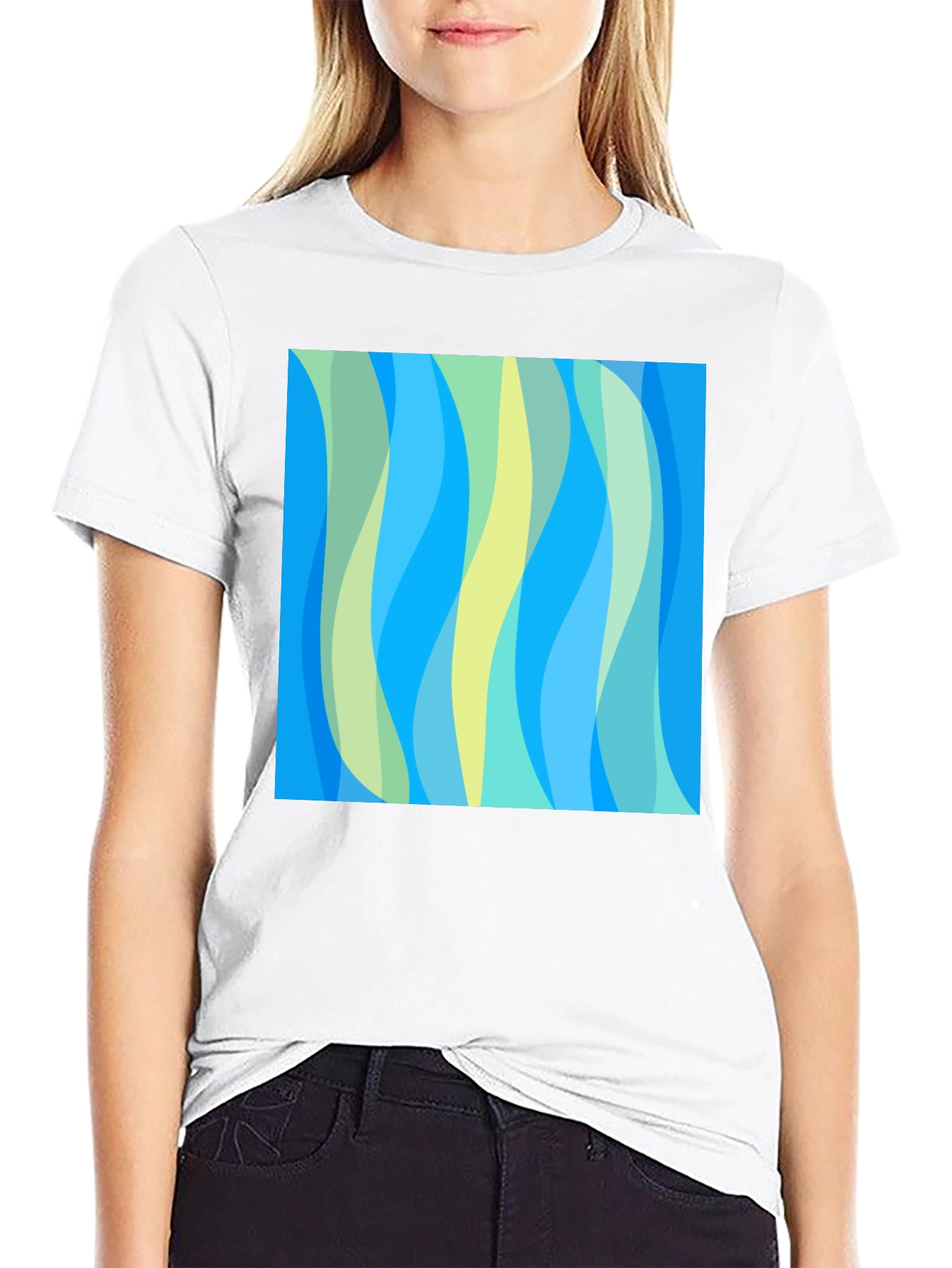 Abstract Wave Pattern Tee - Modern Art Shirt