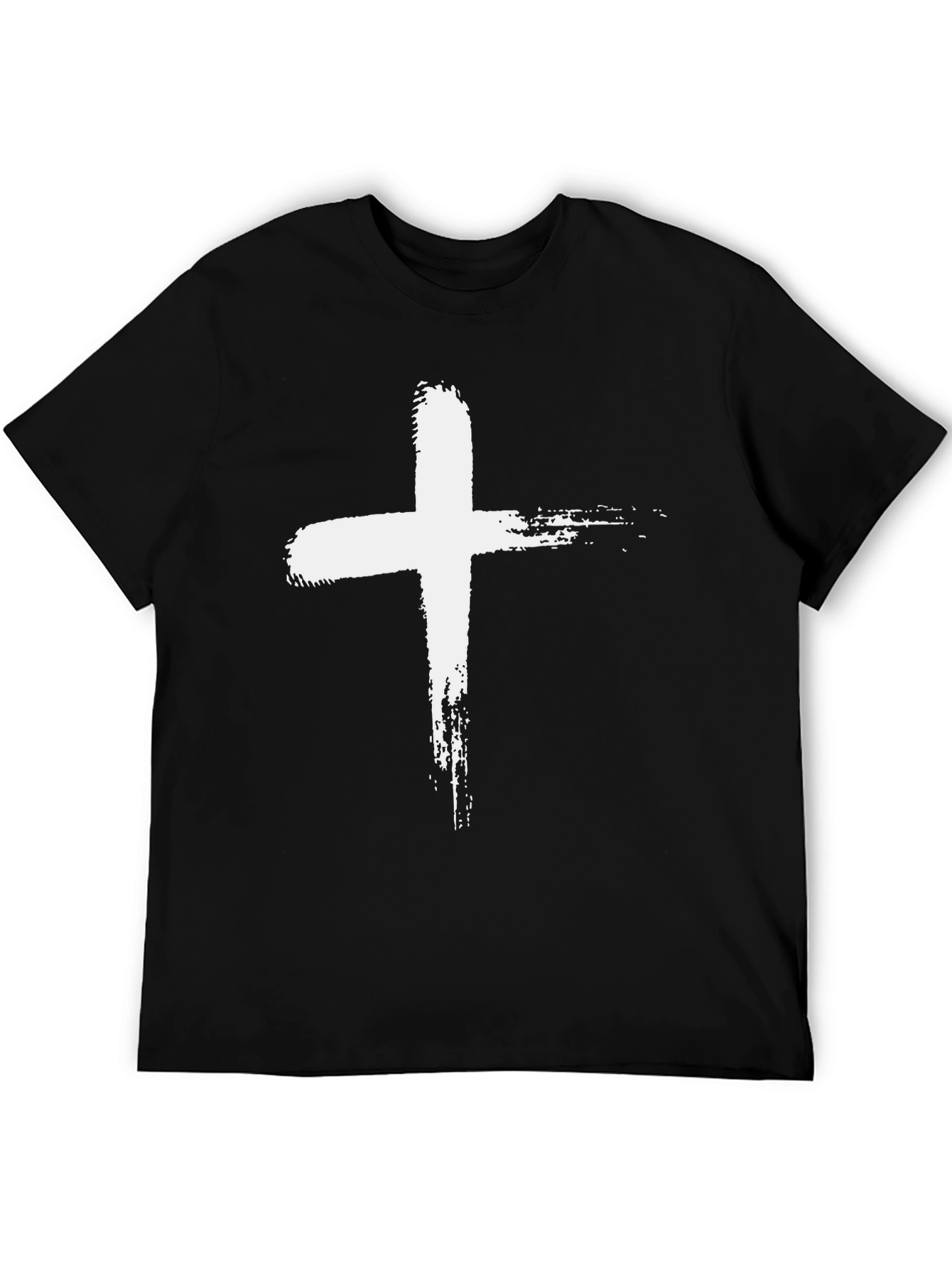 Grunge Cross Graphic Tee - Black Christian T-Shirt