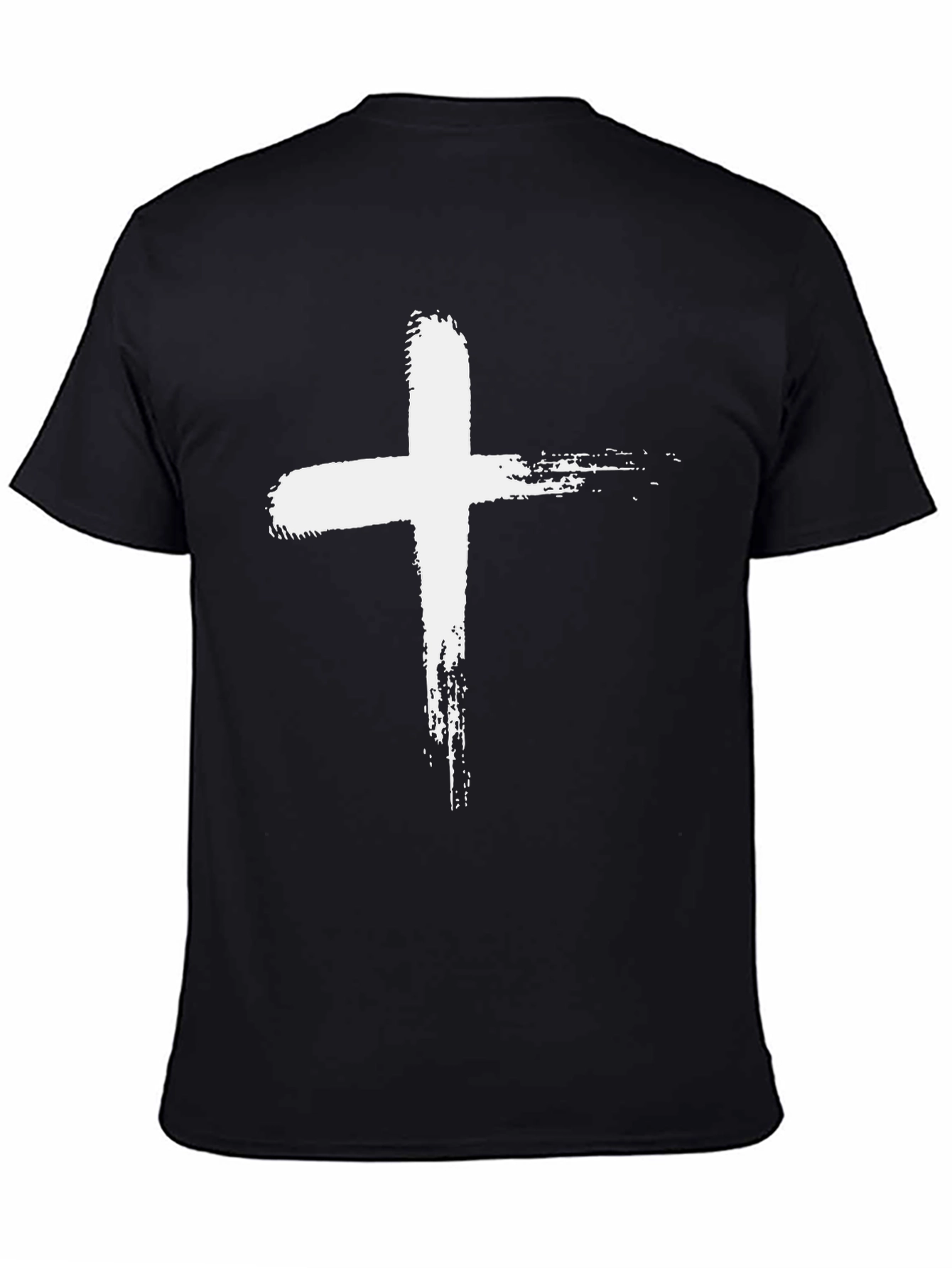 Grunge Cross Graphic Tee - Black Christian T-Shirt