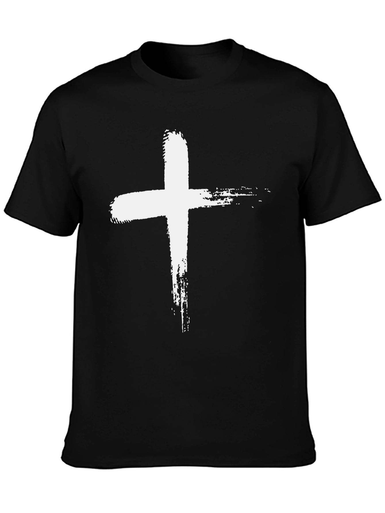 Grunge Cross Graphic Tee - Black Christian T-Shirt