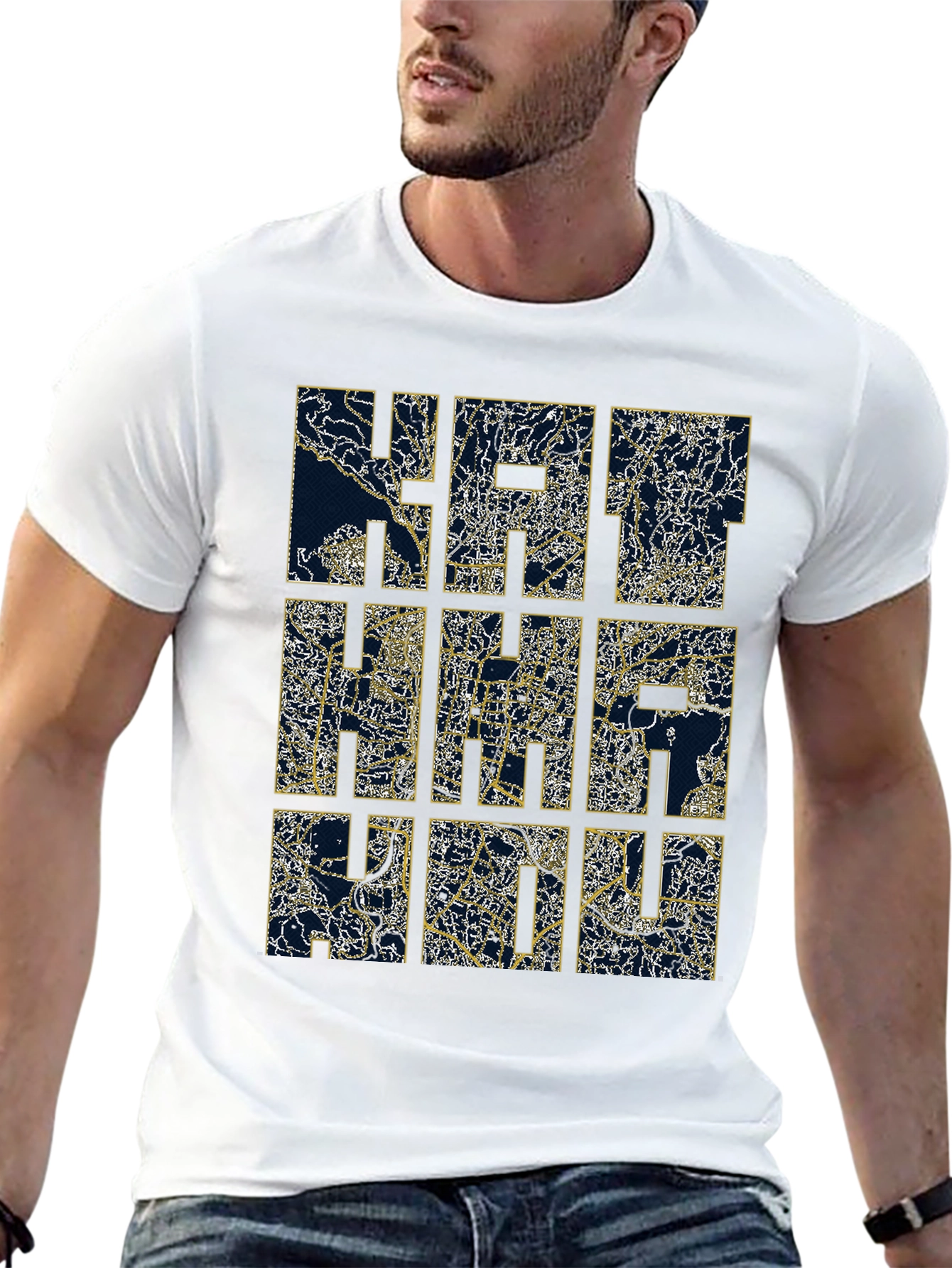 Abstract Grid Print Tee - Modern Graphic Design