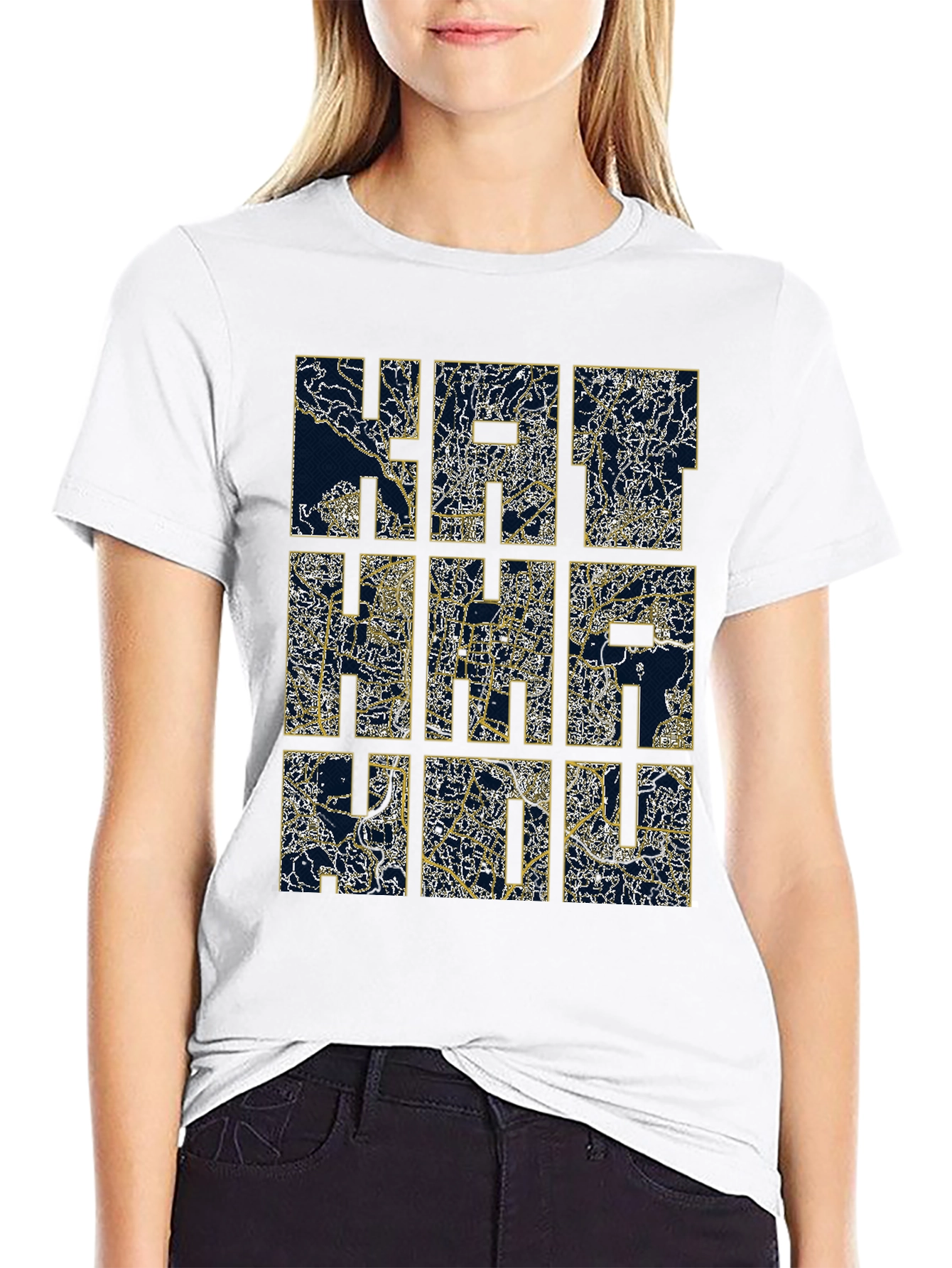 Abstract Grid Print Tee - Modern Graphic Design