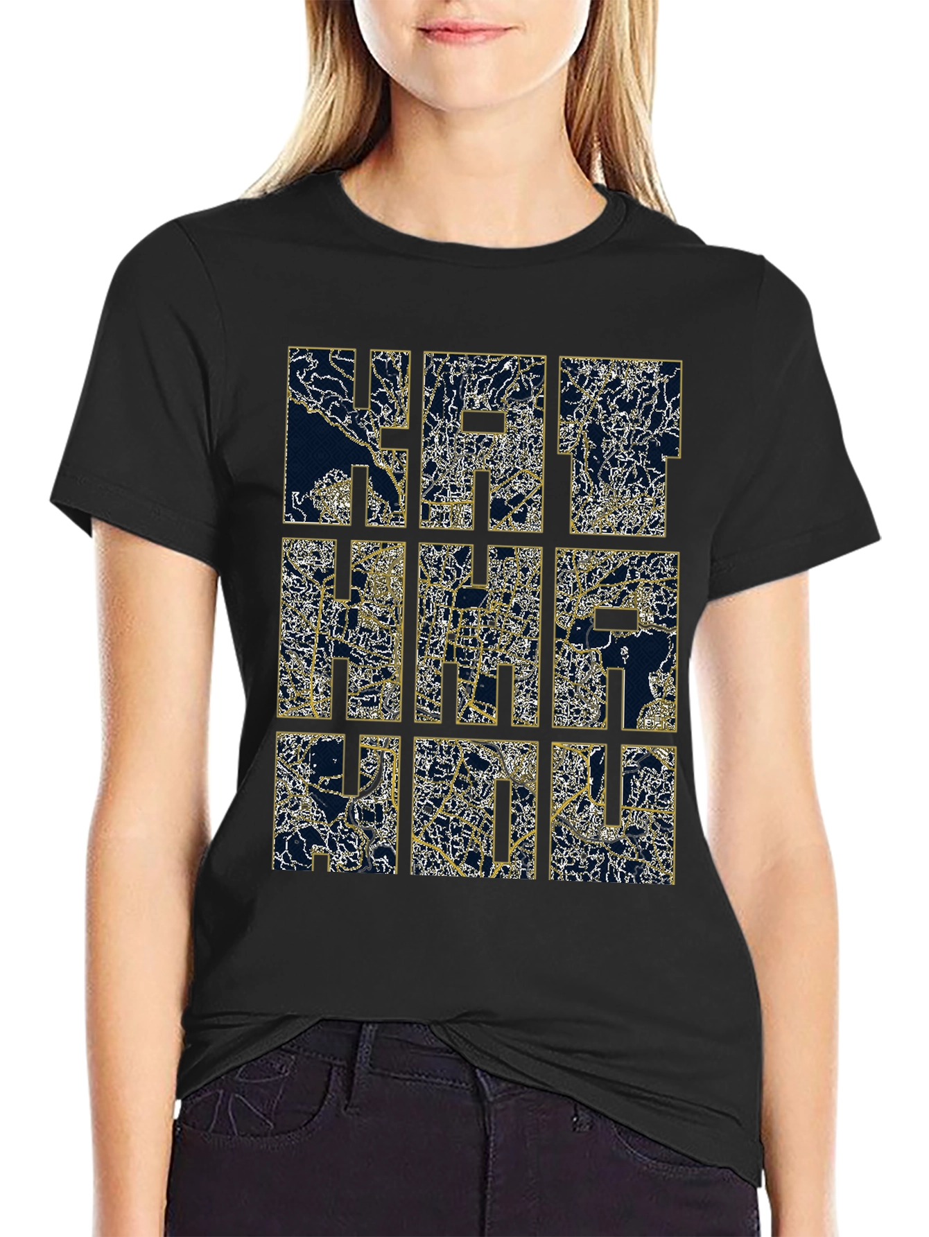 Abstract Grid Print Tee - Modern Graphic Design