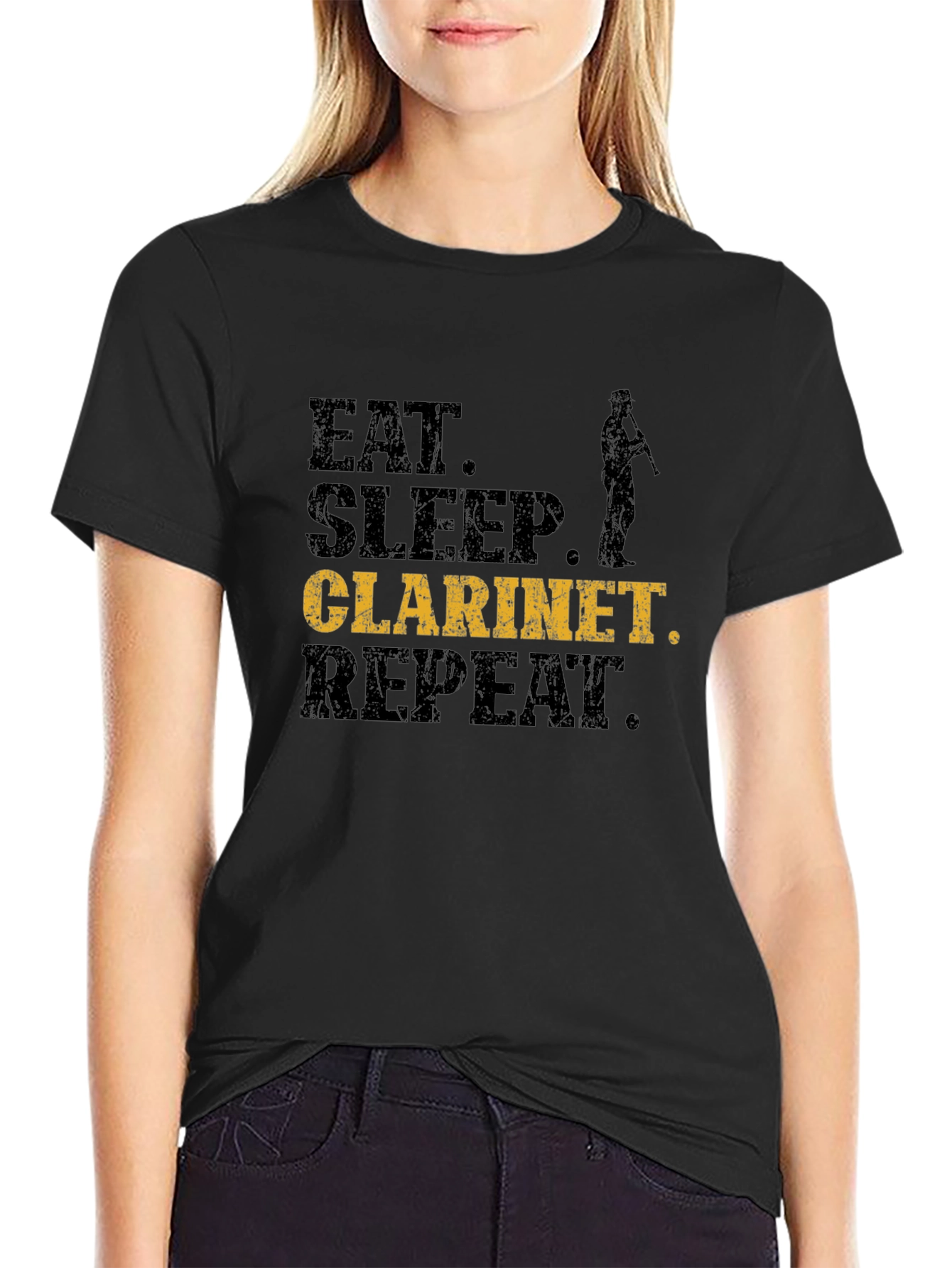 Eat Sleep Clarinet Repeat Black T-Shirt