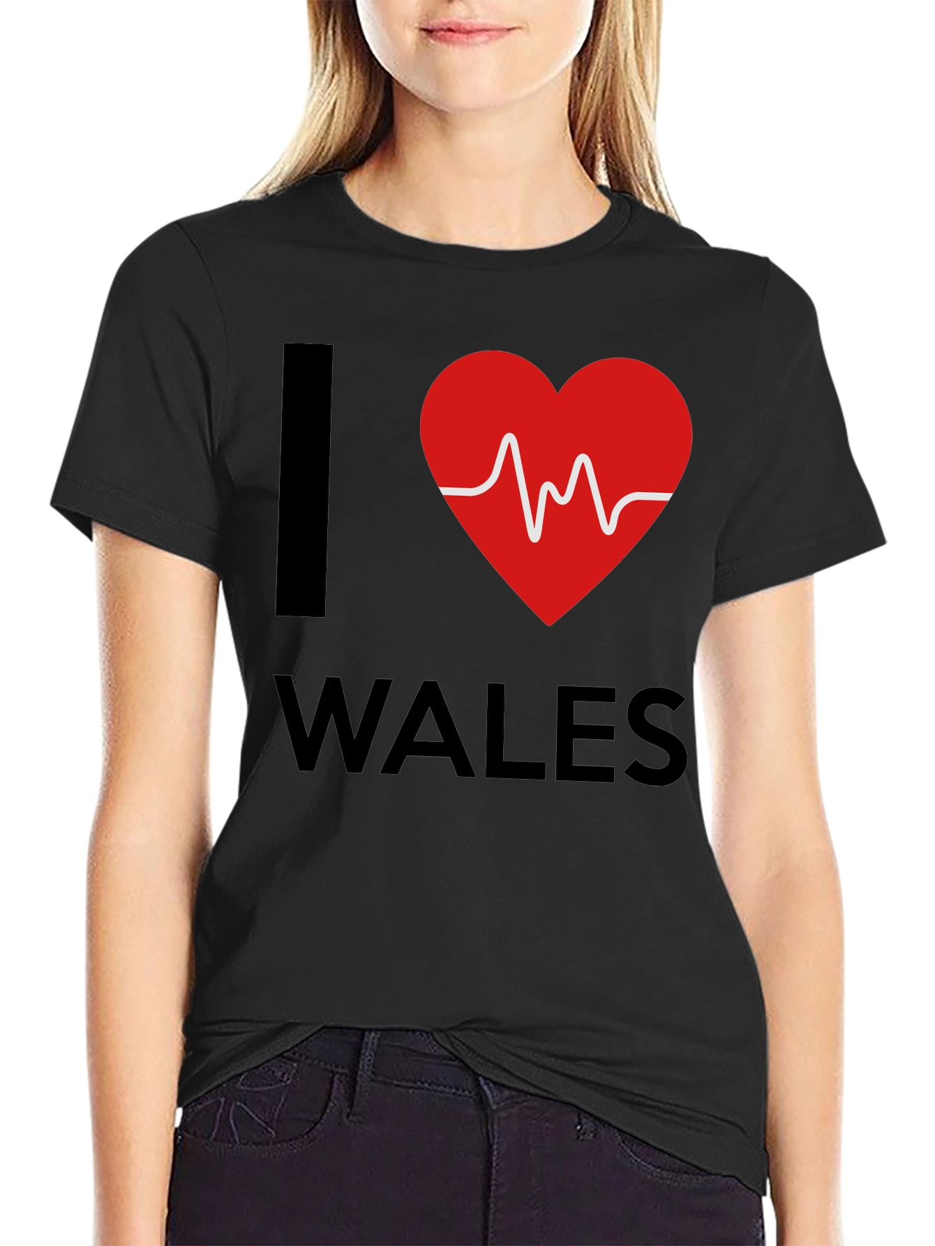 I Heart Wales Graphic Tee - Black