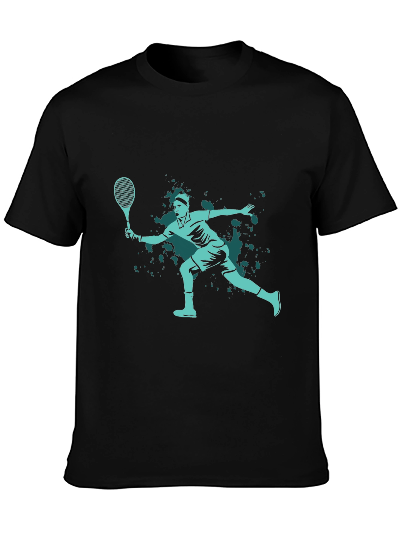 Tennis Player Graphic Tee - Black