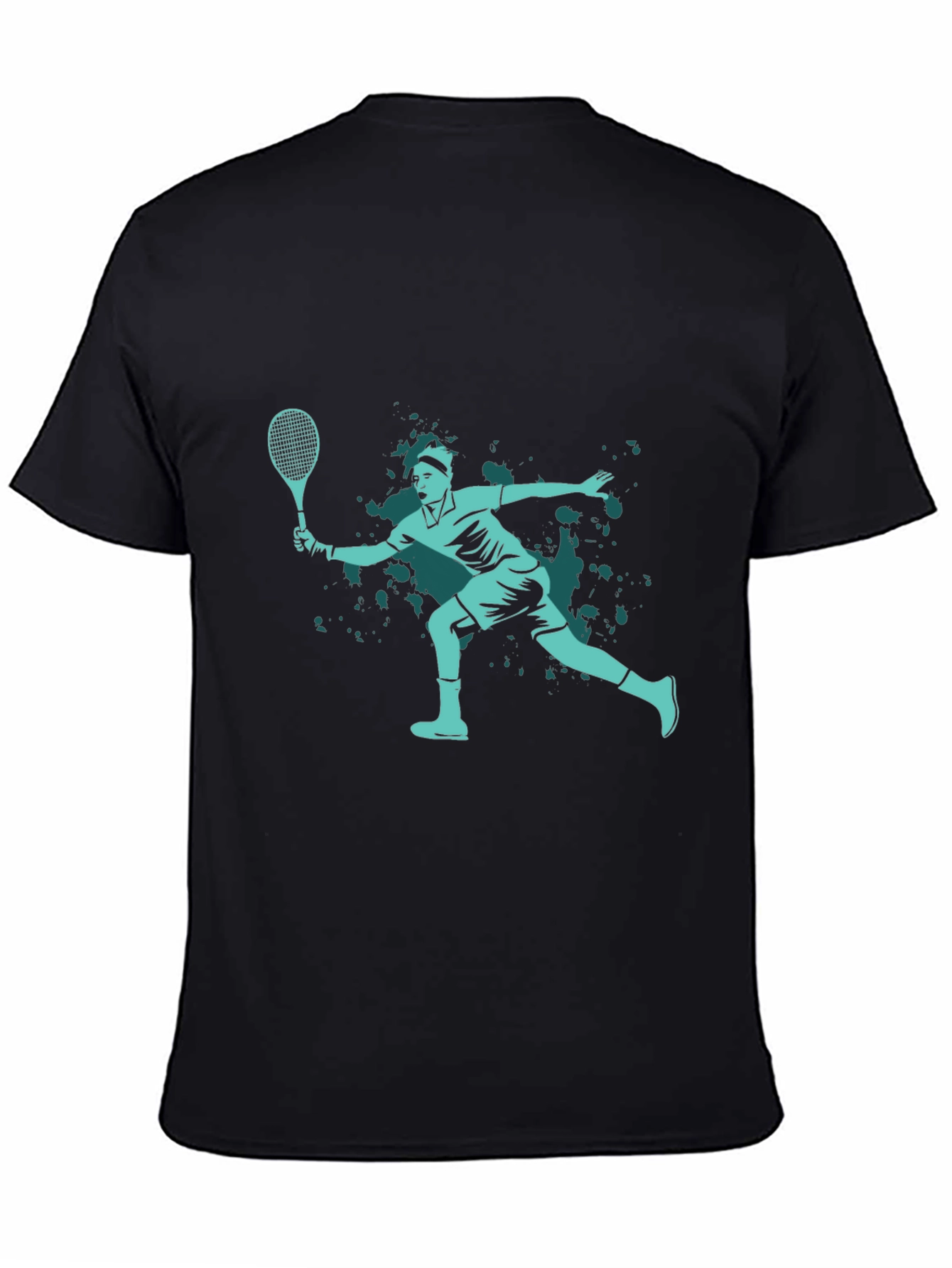 Tennis Player Graphic Tee - Black
