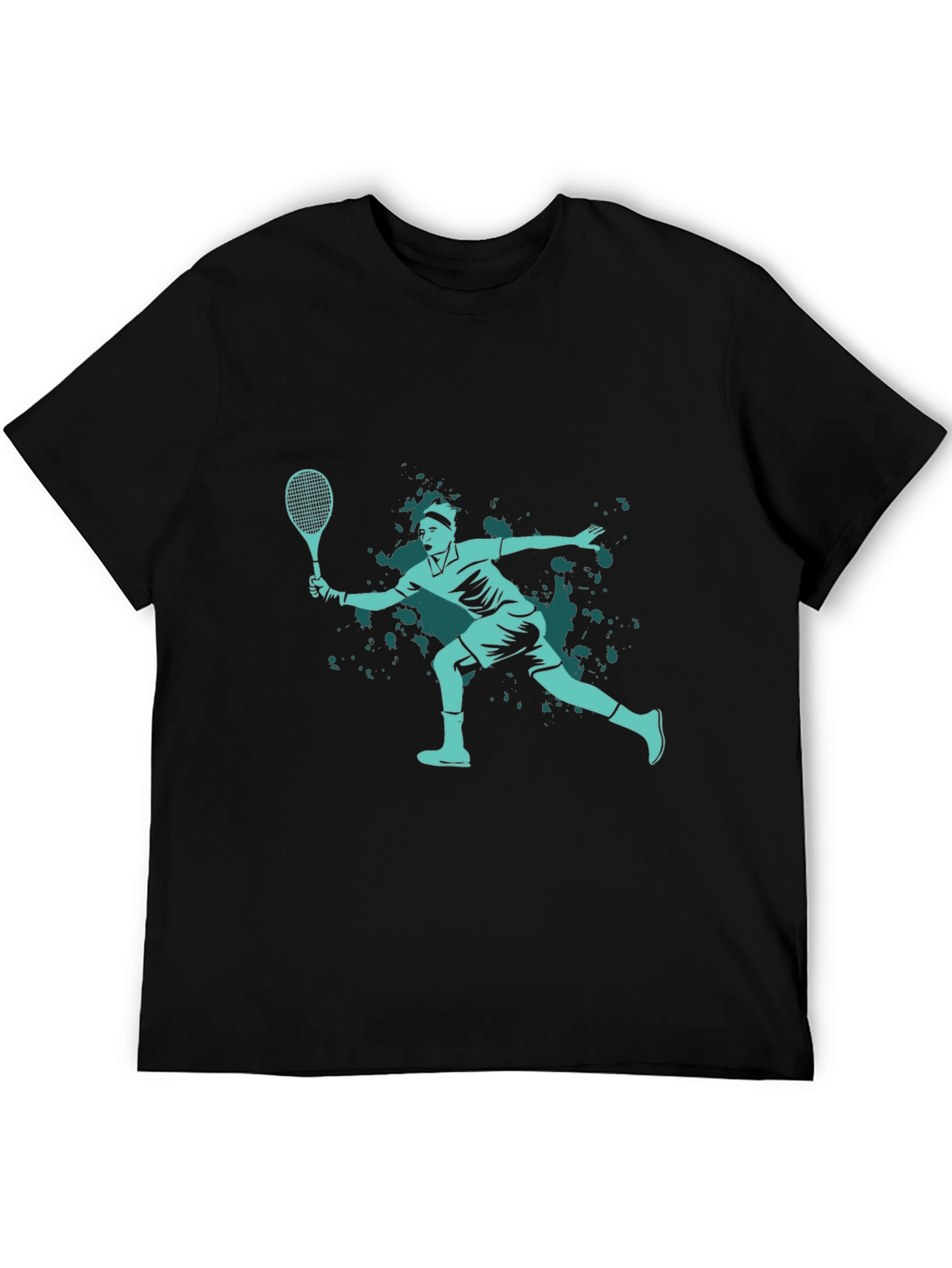 Tennis Player Graphic Tee - Black