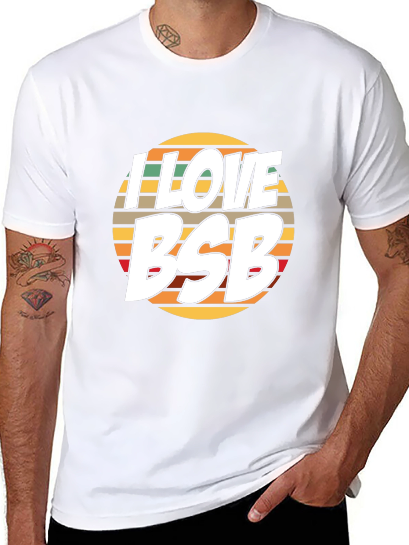 I Love BSB Retro T-Shirt - Black Cotton Blend