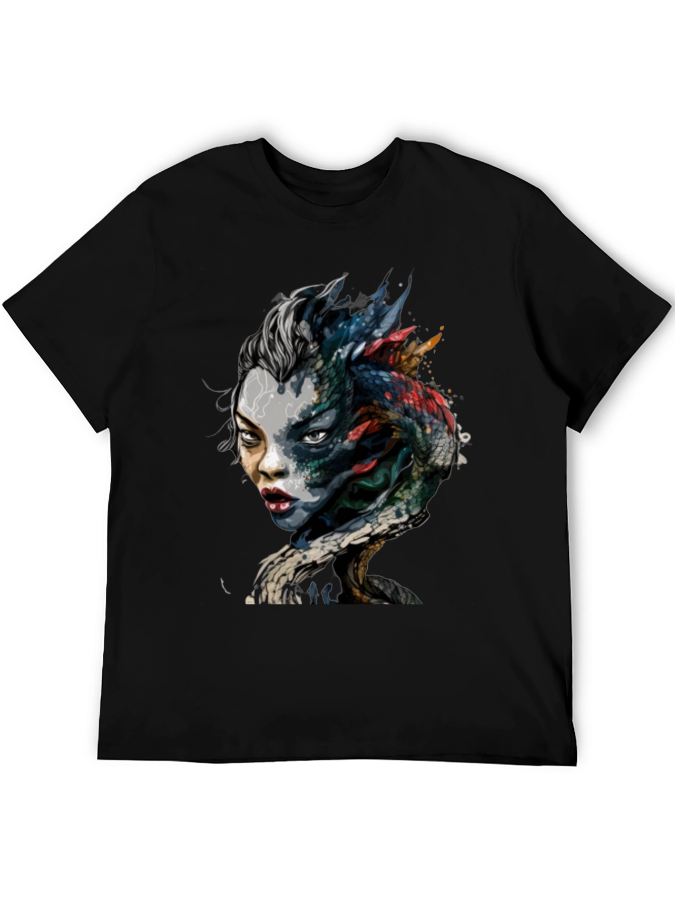 Mystic Dragon Woman Graphic Black Tee