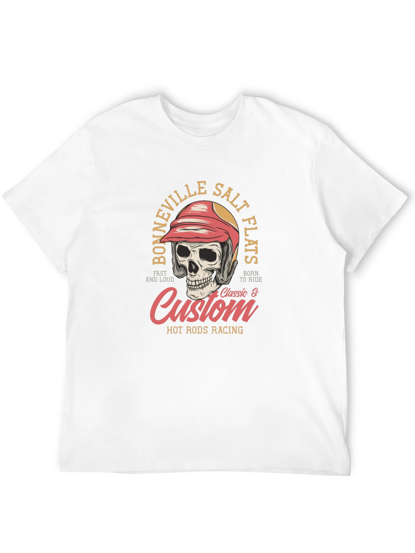 Bonneville Salt Flats Racing Skull Graphic T-Shirt