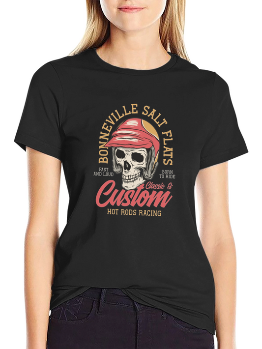 Bonneville Salt Flats Racing Skull Graphic T-Shirt