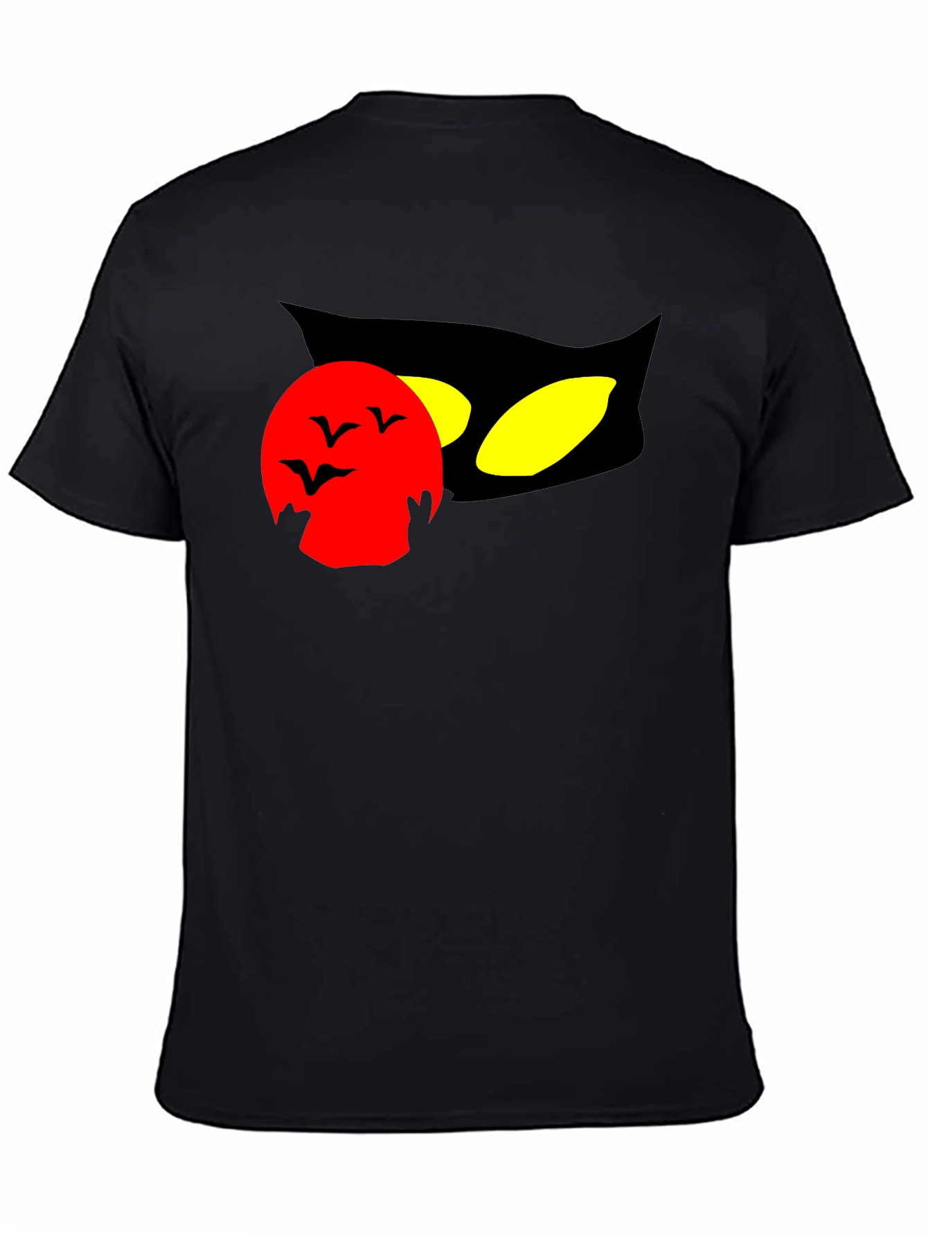 Halloween Cat Moon Black T-Shirt